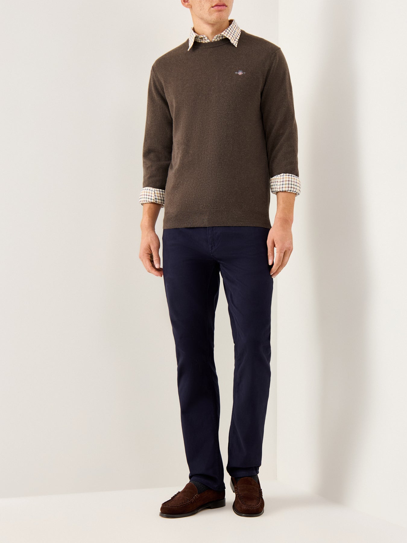 Superfine Lambswool Crew-Neck Jumper Seawood Melange