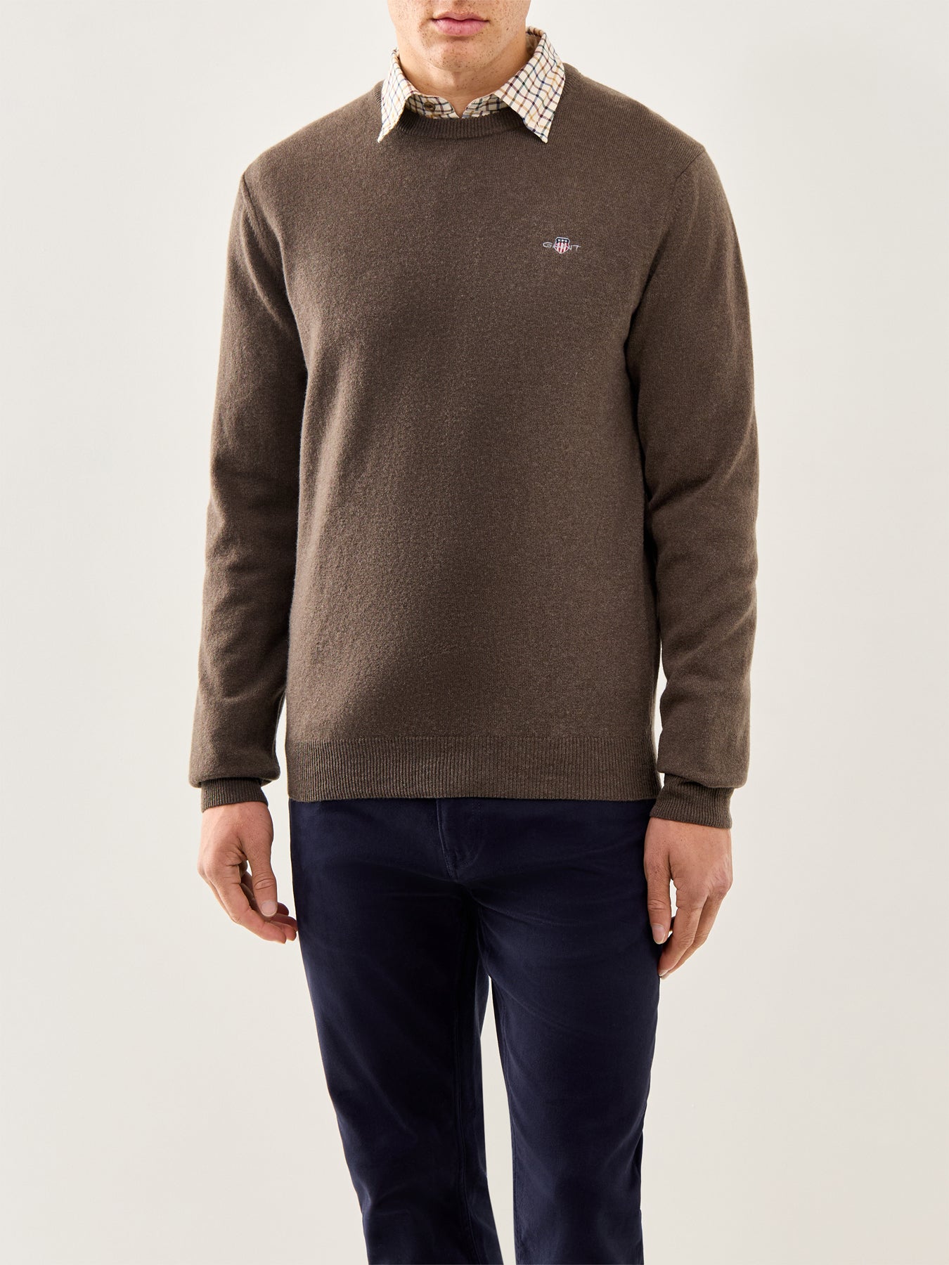 Superfine Lambswool Crew-Neck Jumper Seawood Melange