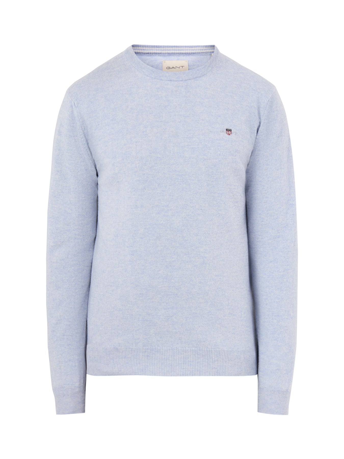 Superfine Lambswool Crew-Neck Jumper Ice Blue Melange