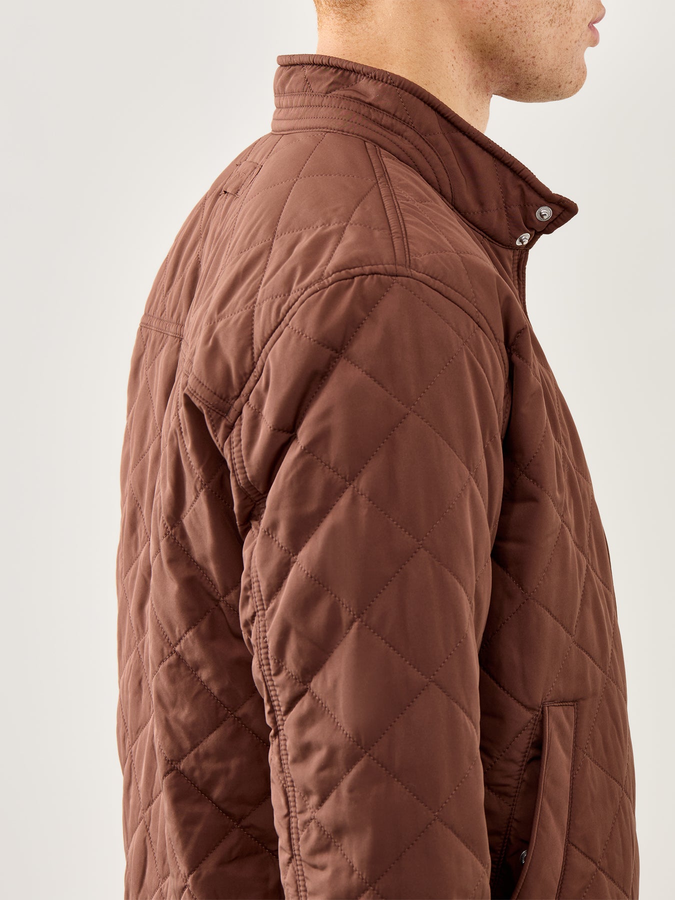 Quilted Windcheater Jacket Brown