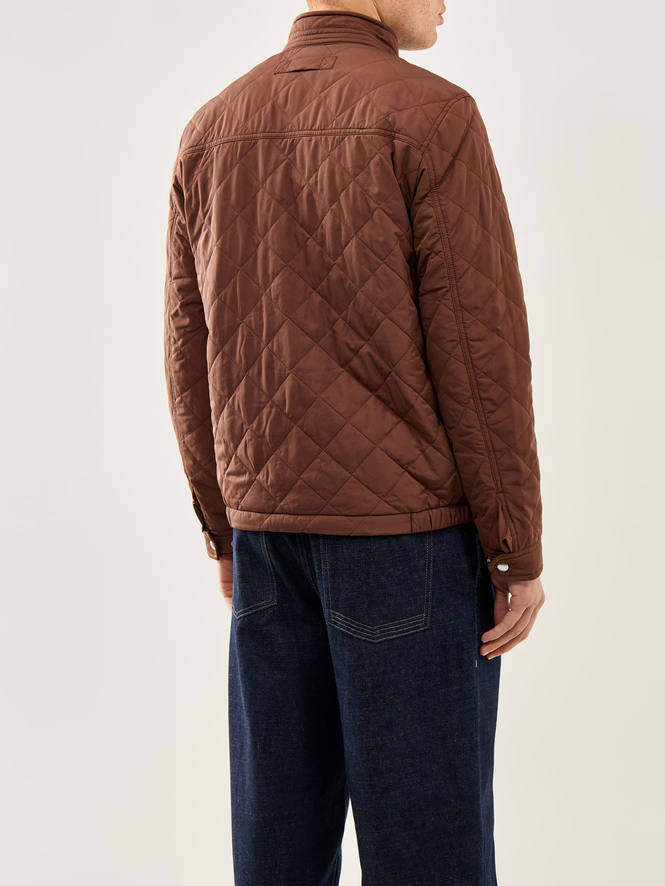 Quilted Windcheater Jacket Brown