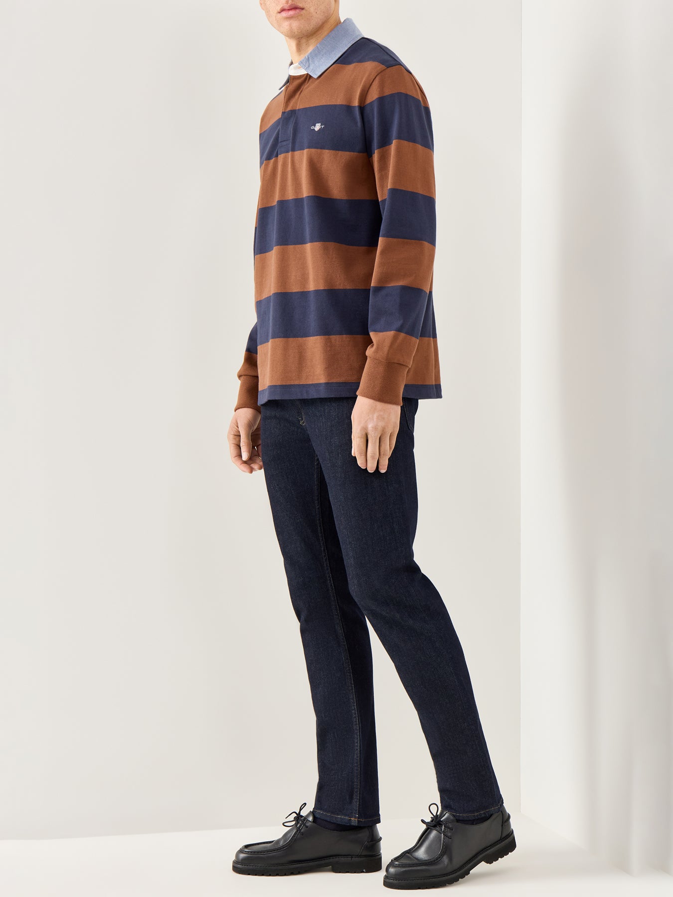 Chambray Stripe Heavy Rugger Brown