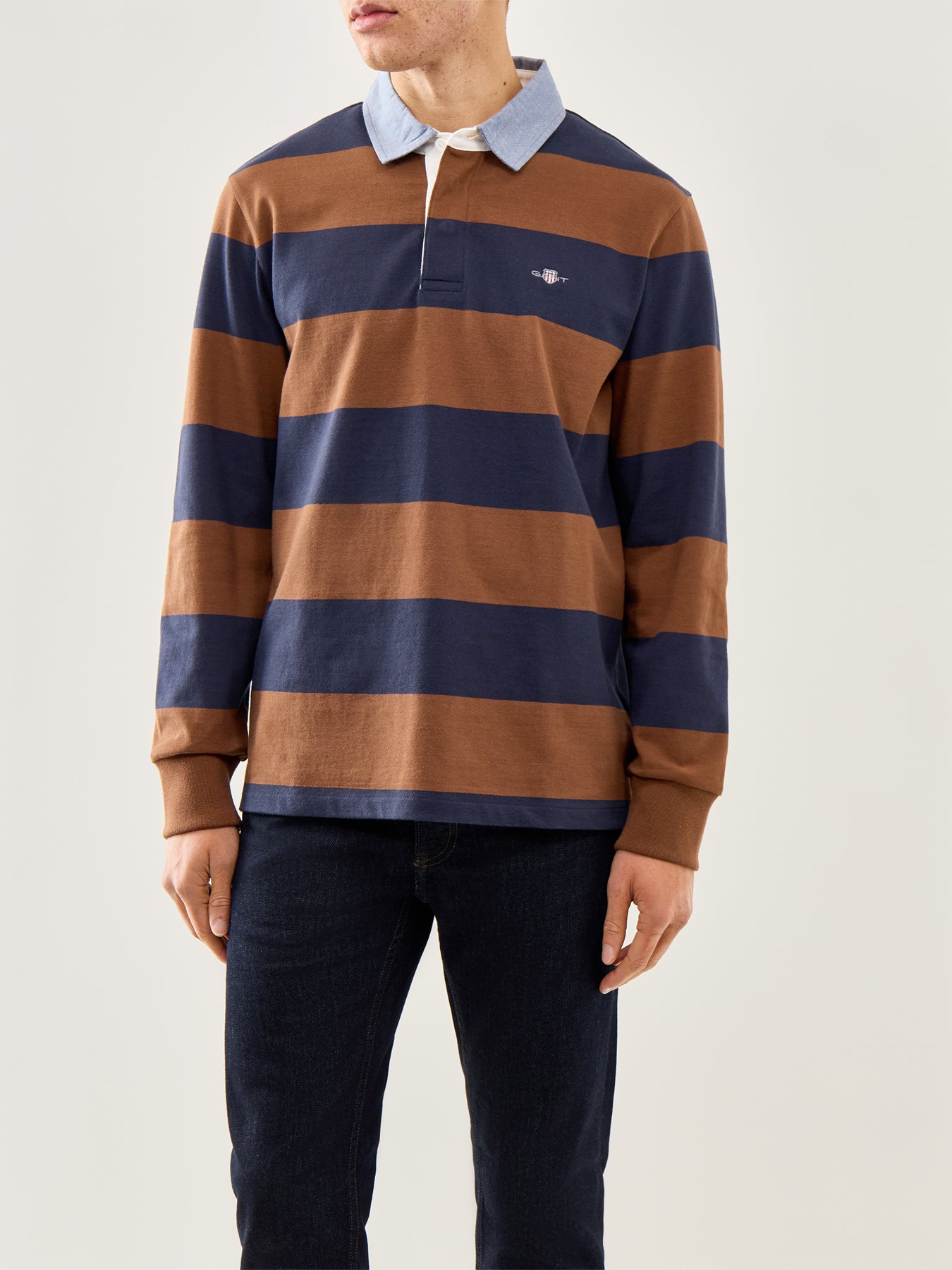 Chambray Stripe Heavy Rugger Brown