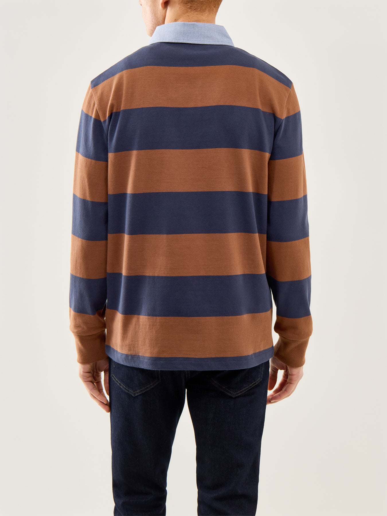Chambray Stripe Heavy Rugger Brown