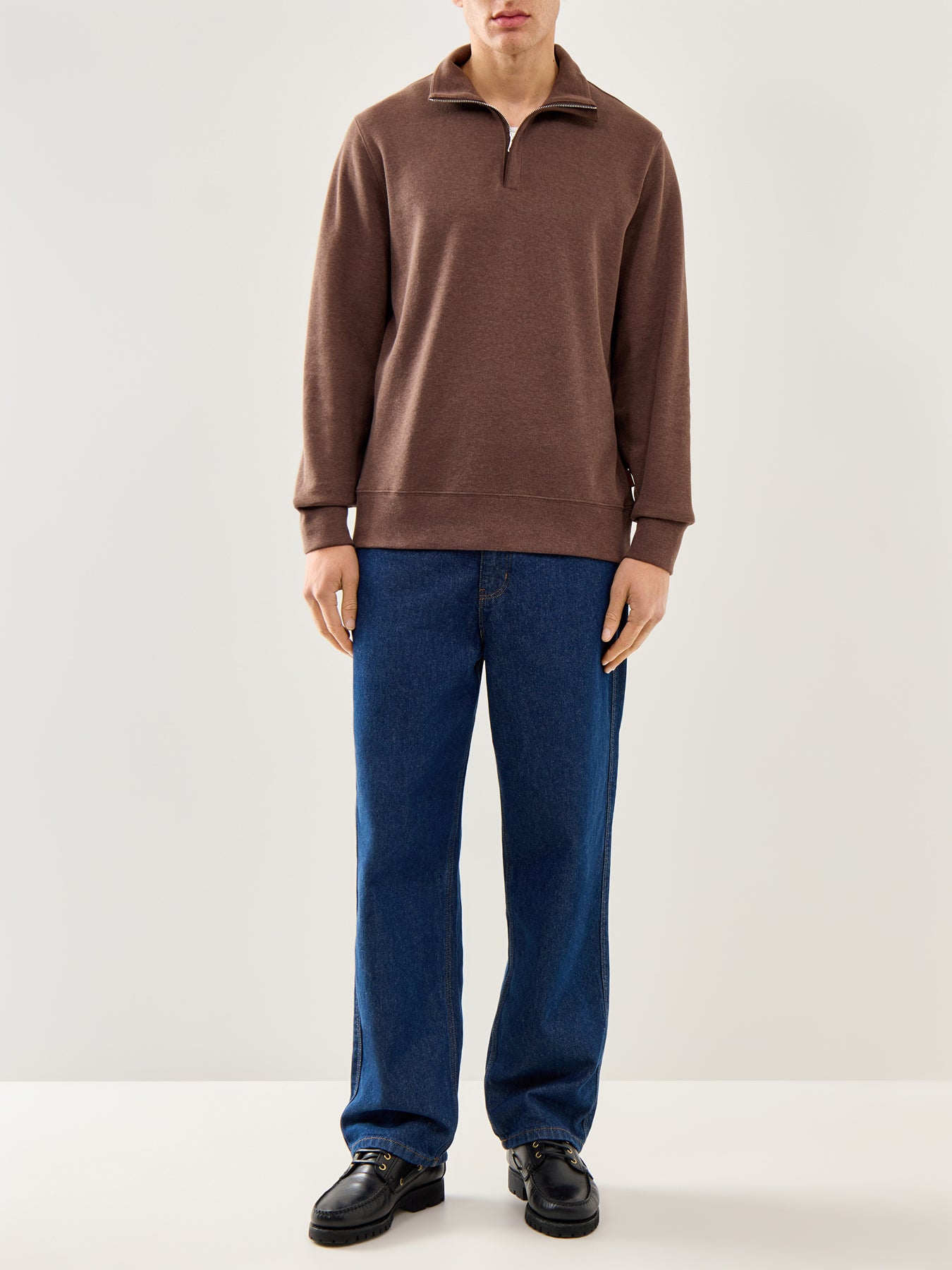 Light Sacker Half Zip Brown