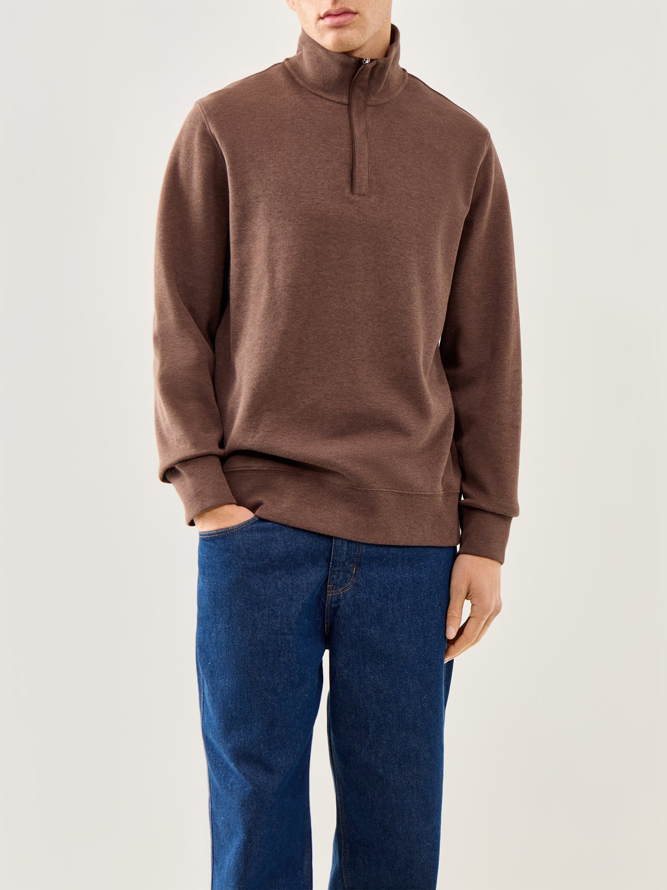 Light Sacker Half Zip Brown