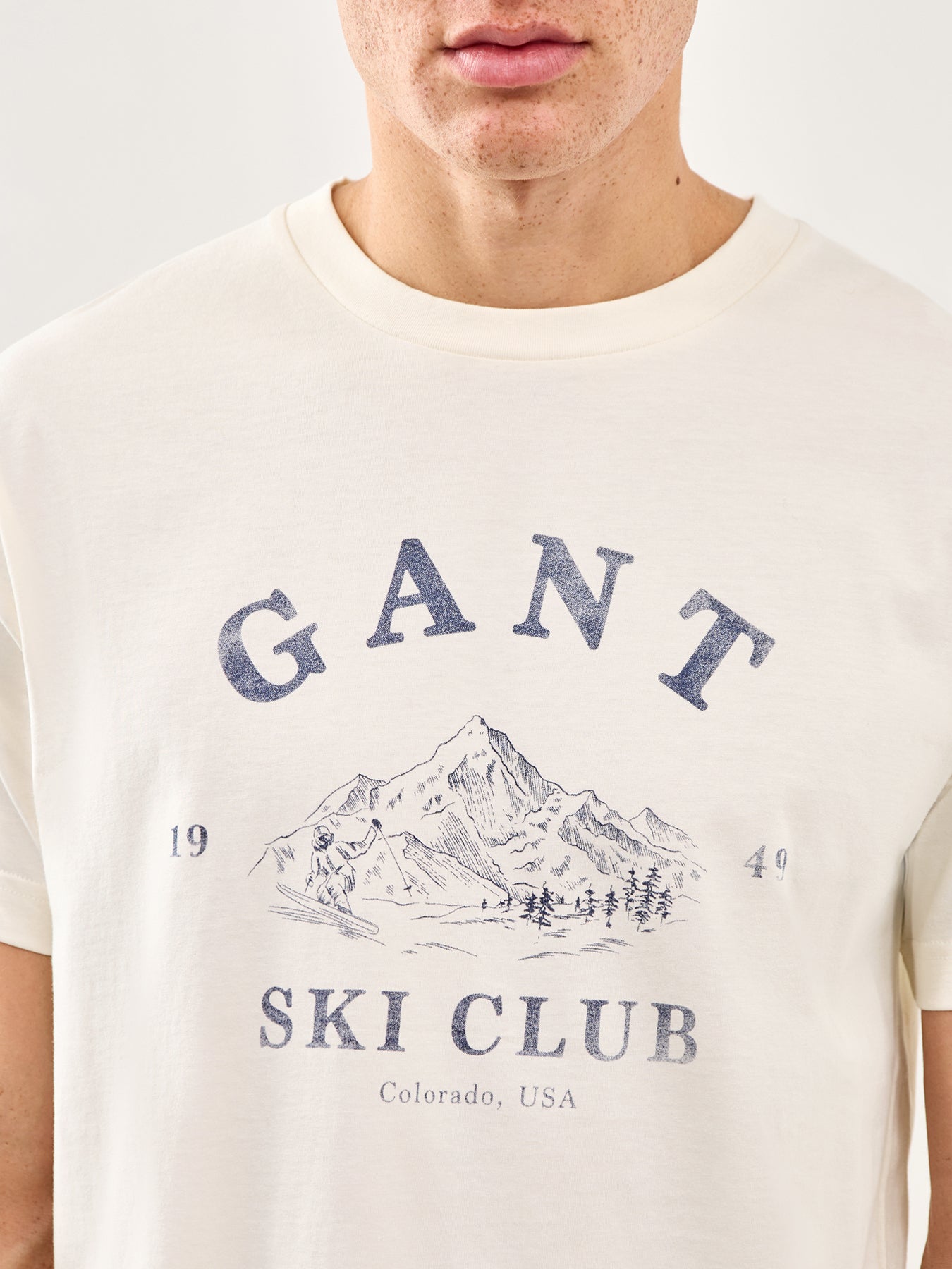Graphic Ski T-Shirt Cream