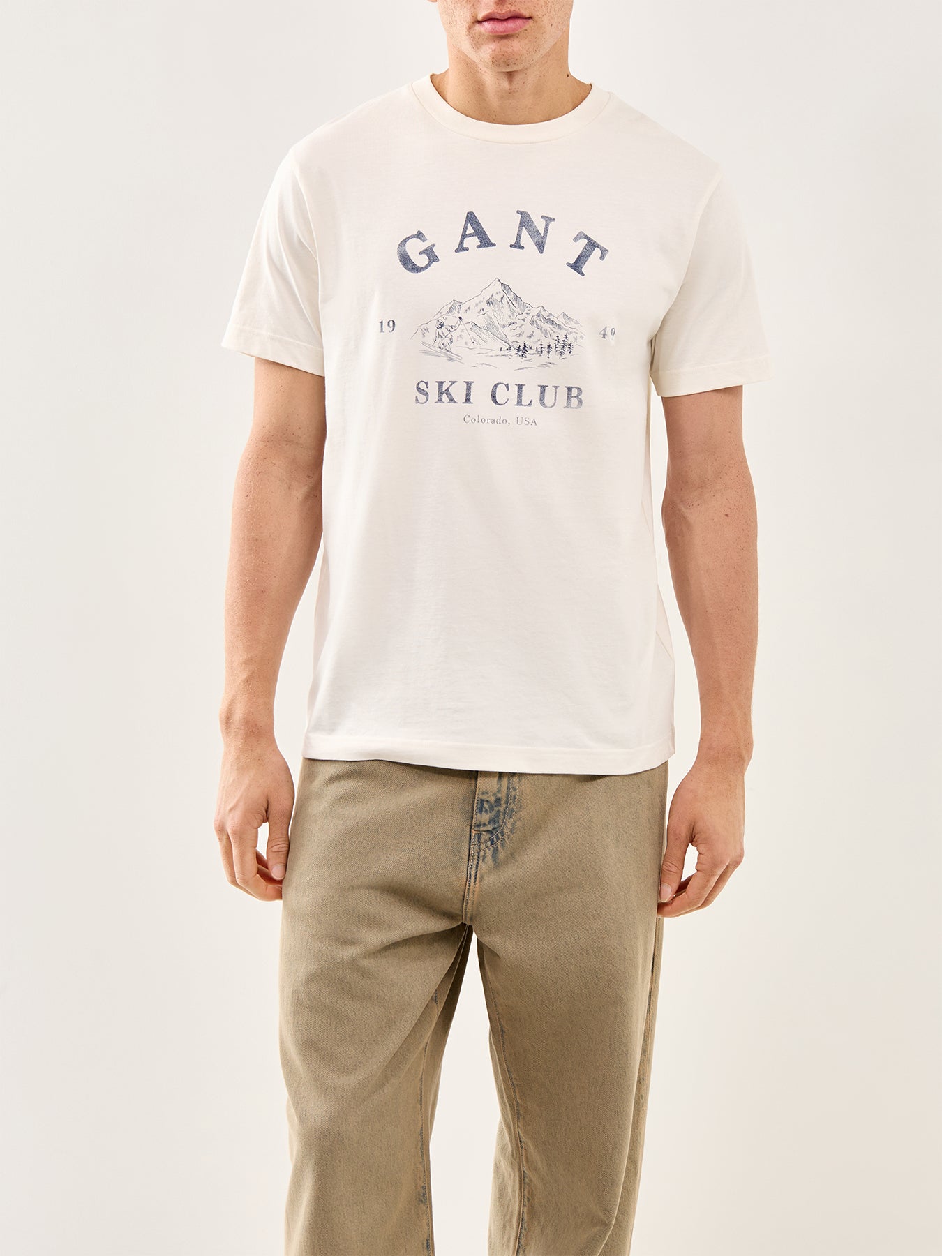 Graphic Ski T-Shirt Cream