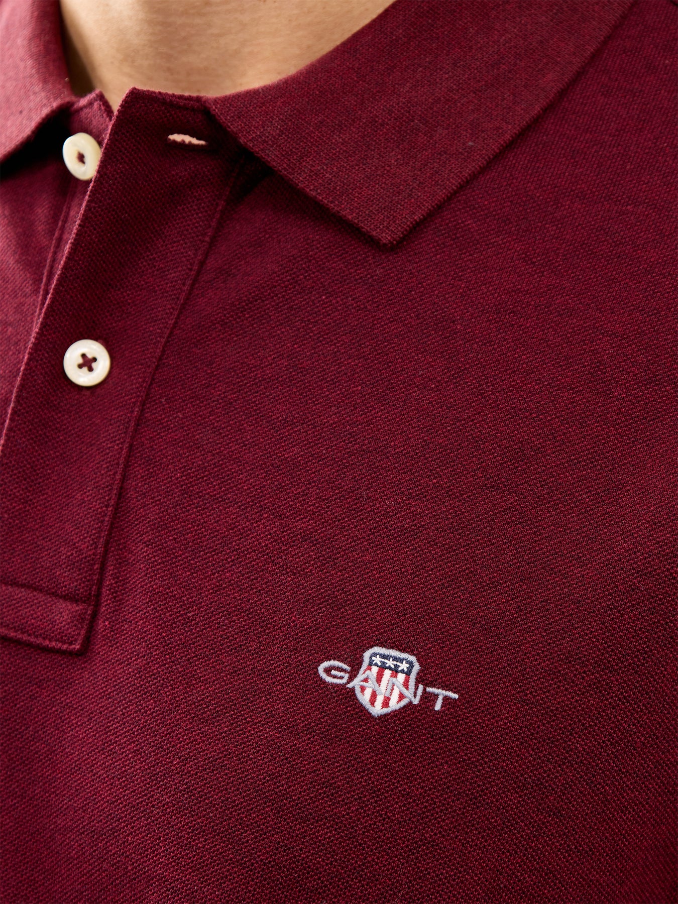 Shield Polo Top Bordeaux Melange