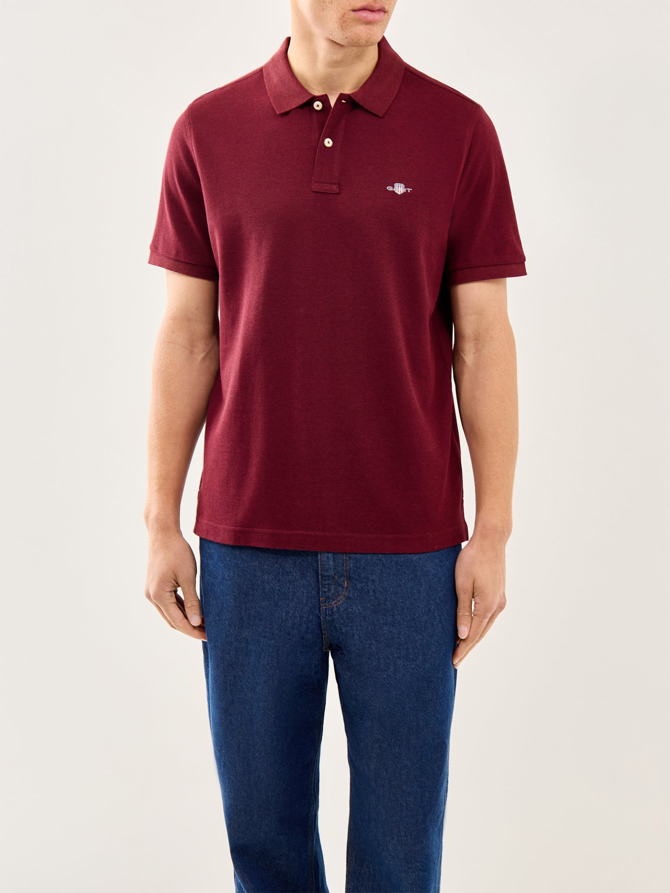 Shield Polo Top Bordeaux Melange