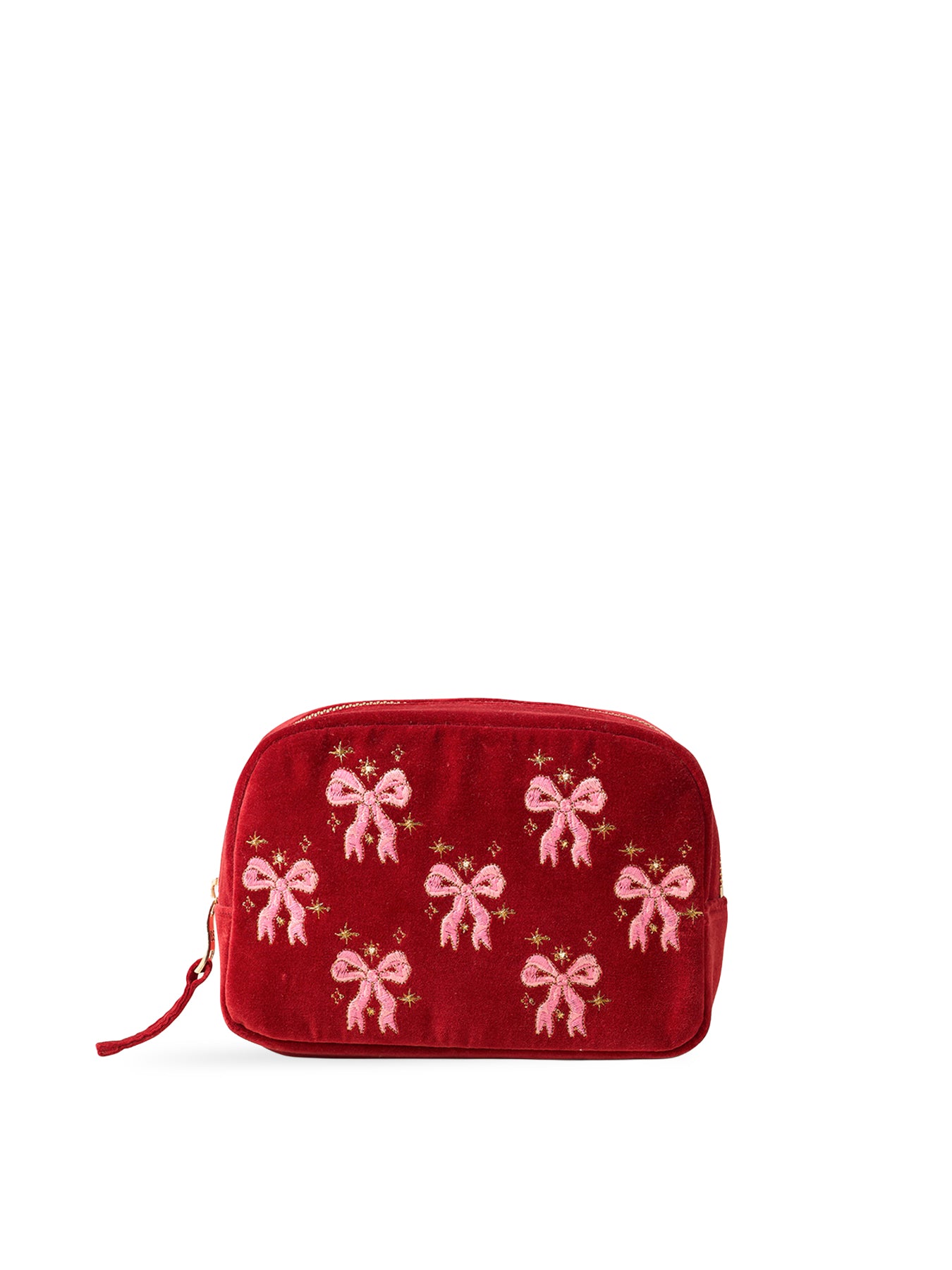 Dazzling Bows Velvet Makeup Bag Rouge