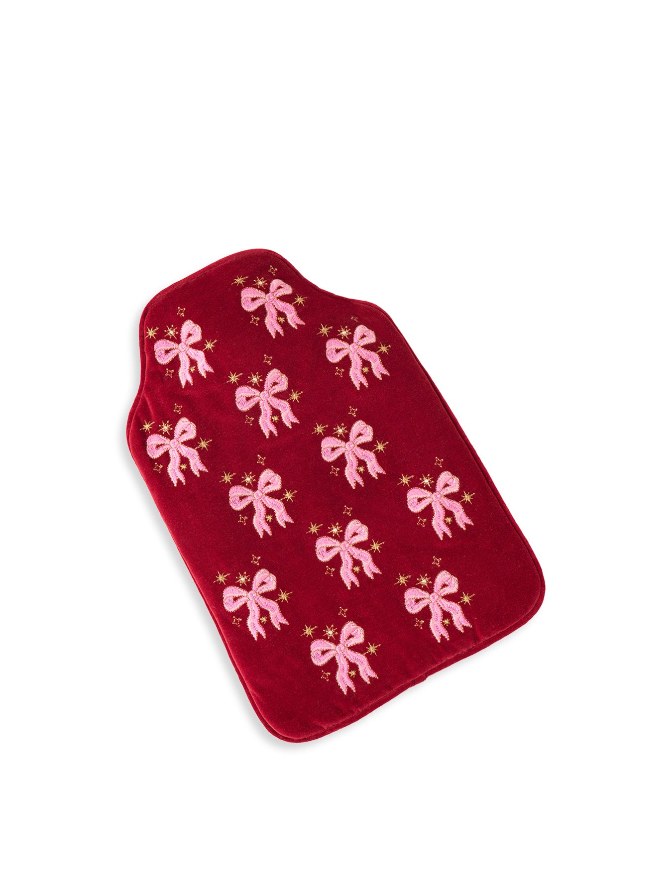 Dazzling Bows Velvet Hot Water Bottle Rouge