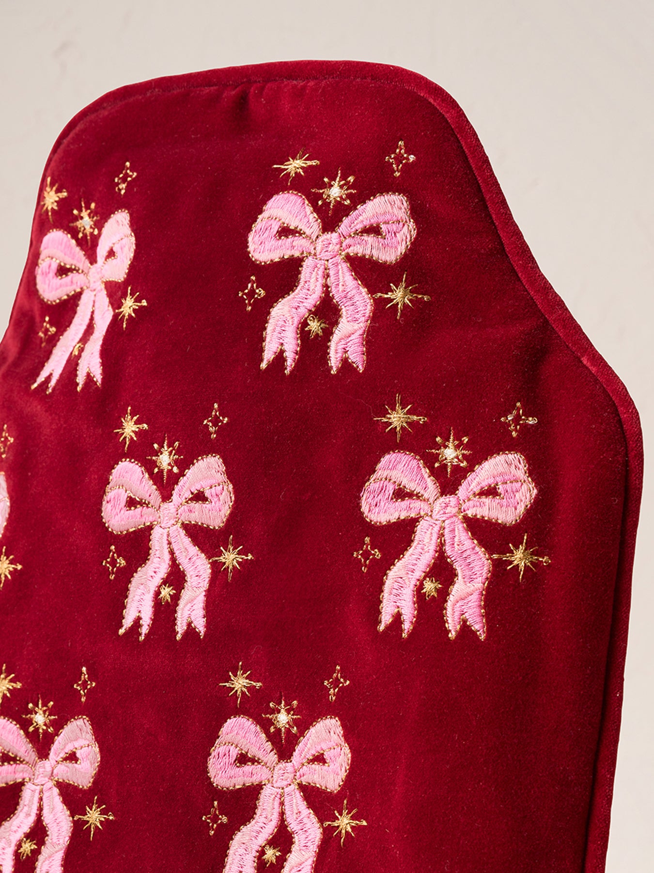 Dazzling Bows Velvet Hot Water Bottle Rouge