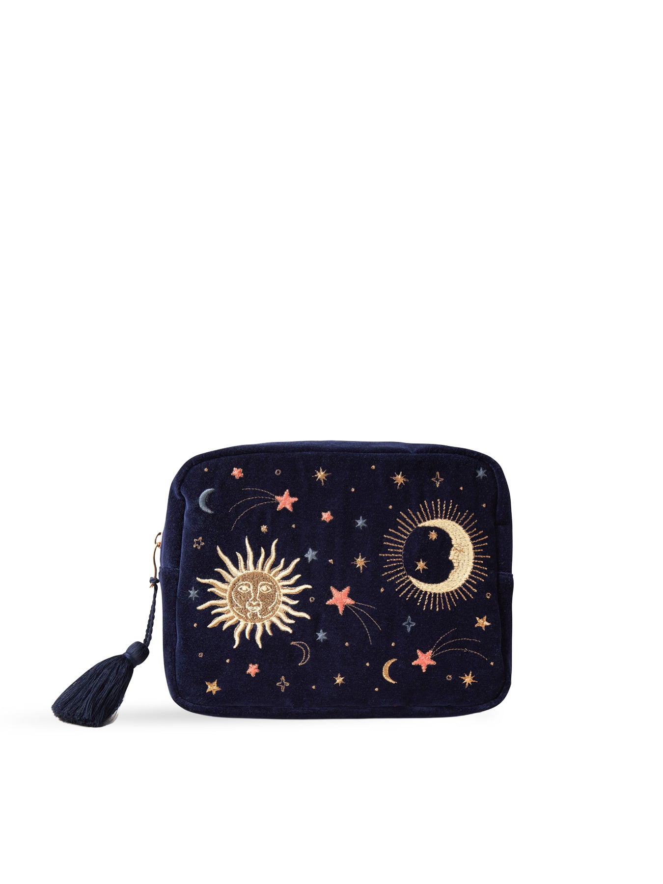 Celestial Velvet Wash Bag Navy