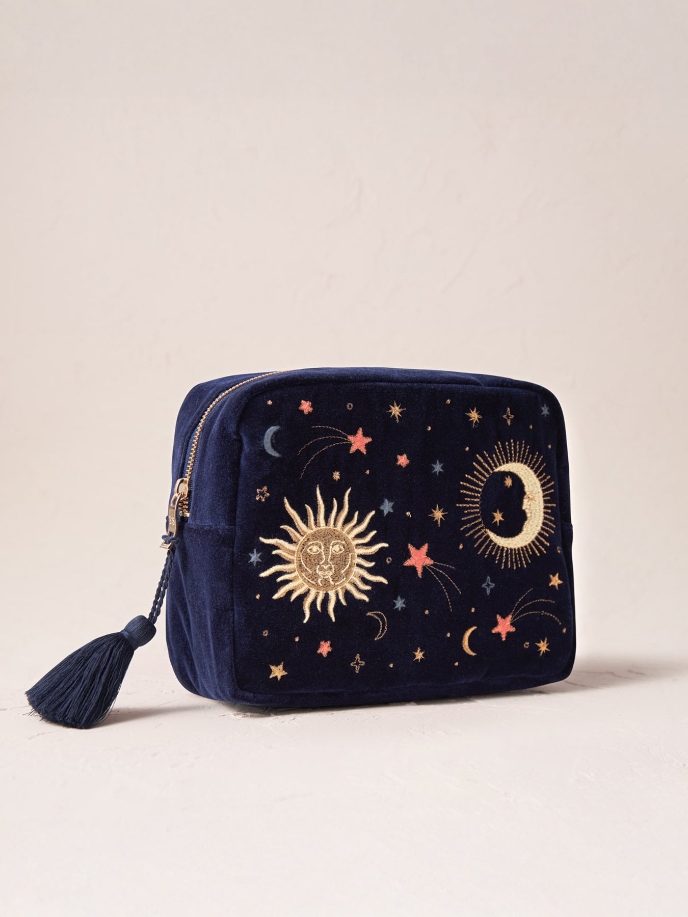 Celestial Velvet Wash Bag Navy