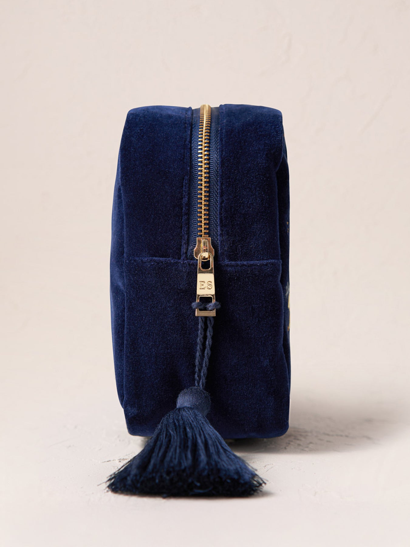 Celestial Velvet Wash Bag Navy