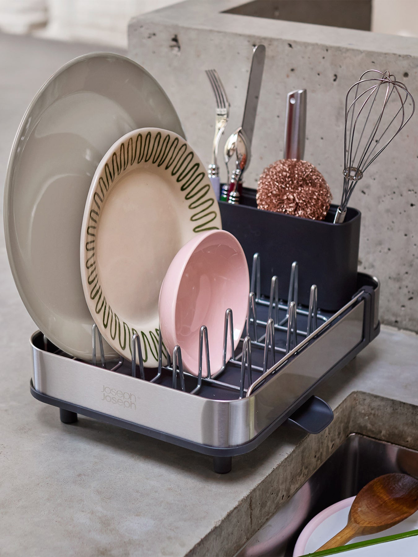Extend Slim Steel Dish Rack Graphite