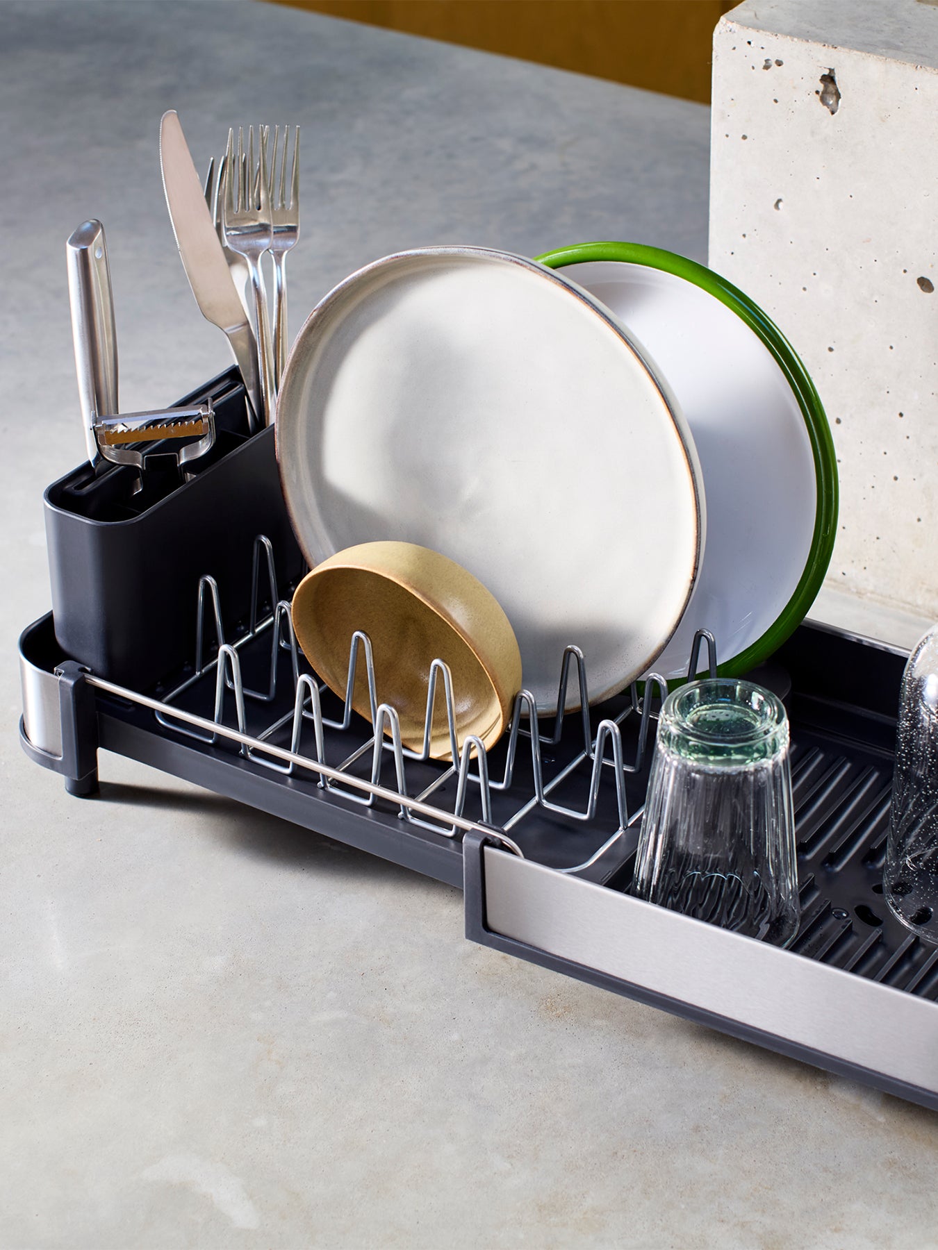 Extend Slim Steel Dish Rack Graphite