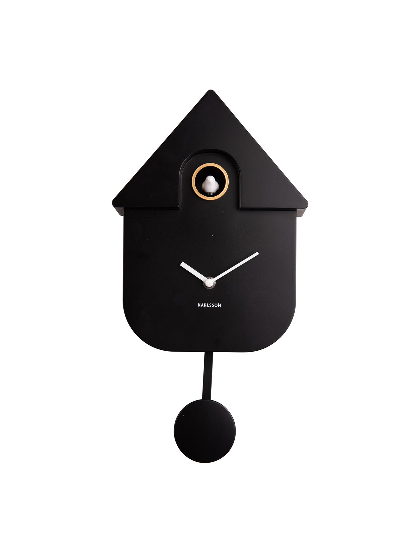 Black Wall clock Modern Cuckoo ABS
