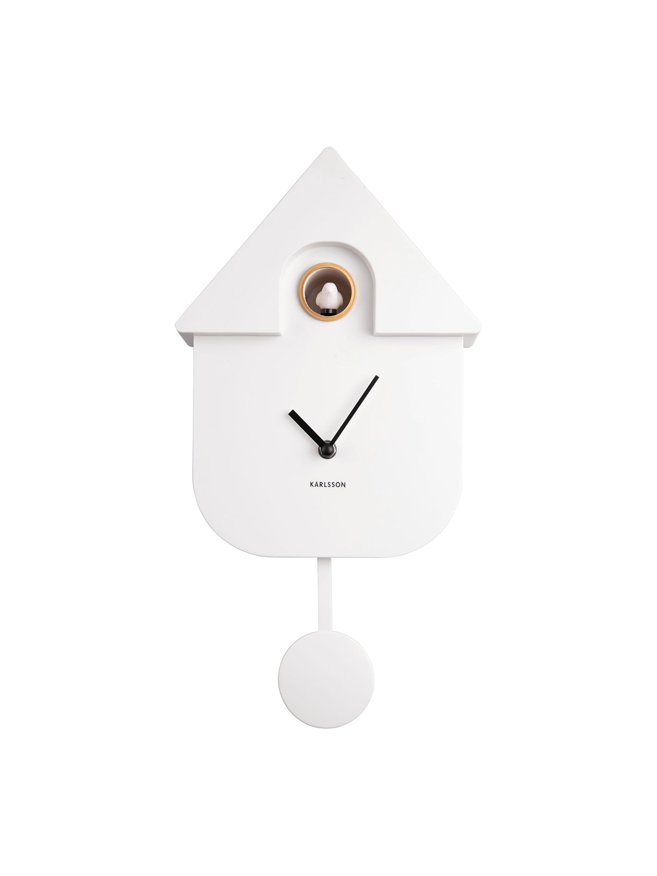 White Wall clock Modern Cuckoo ABS