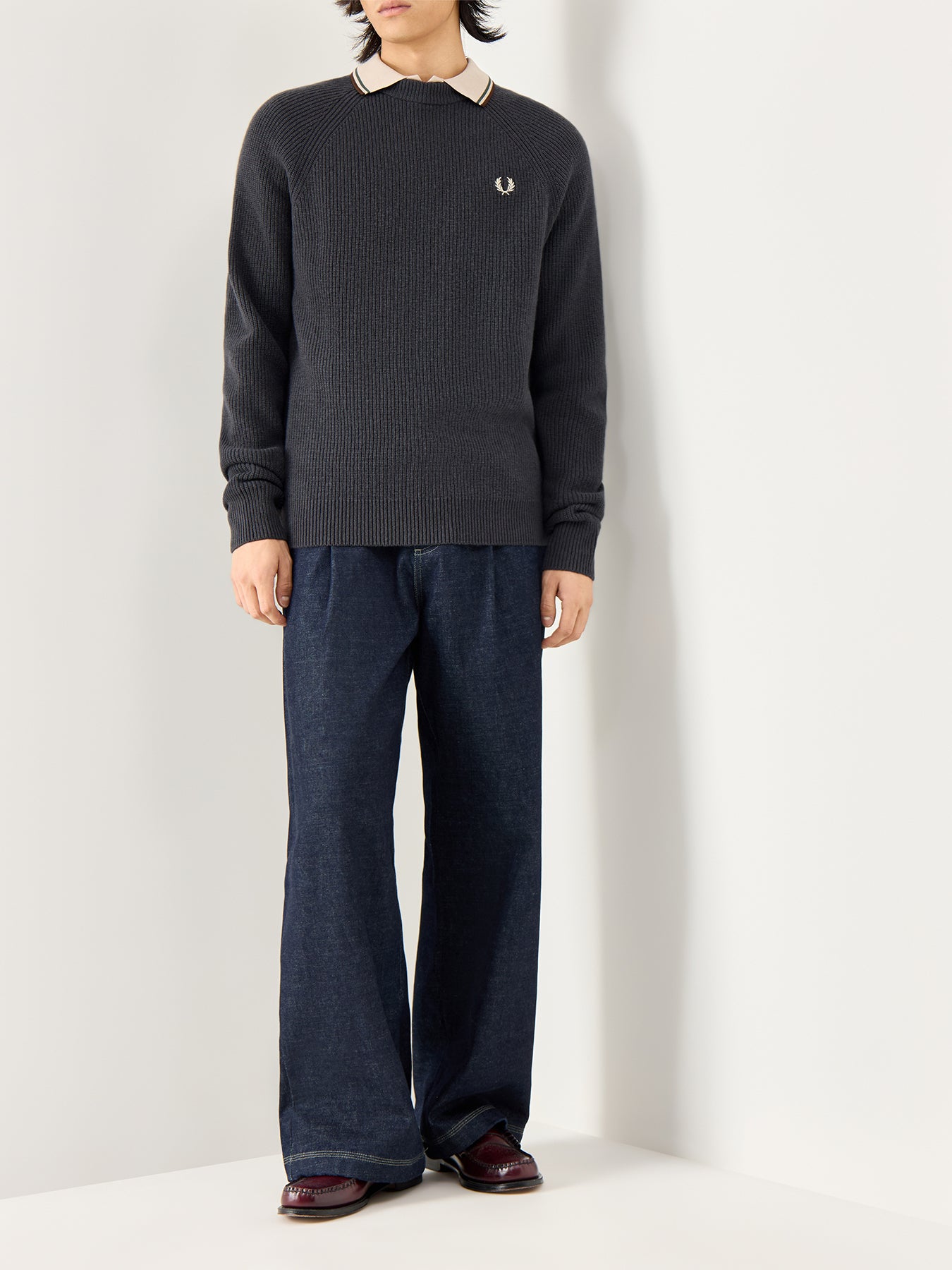 Lambswool Raglan Jumper Grey