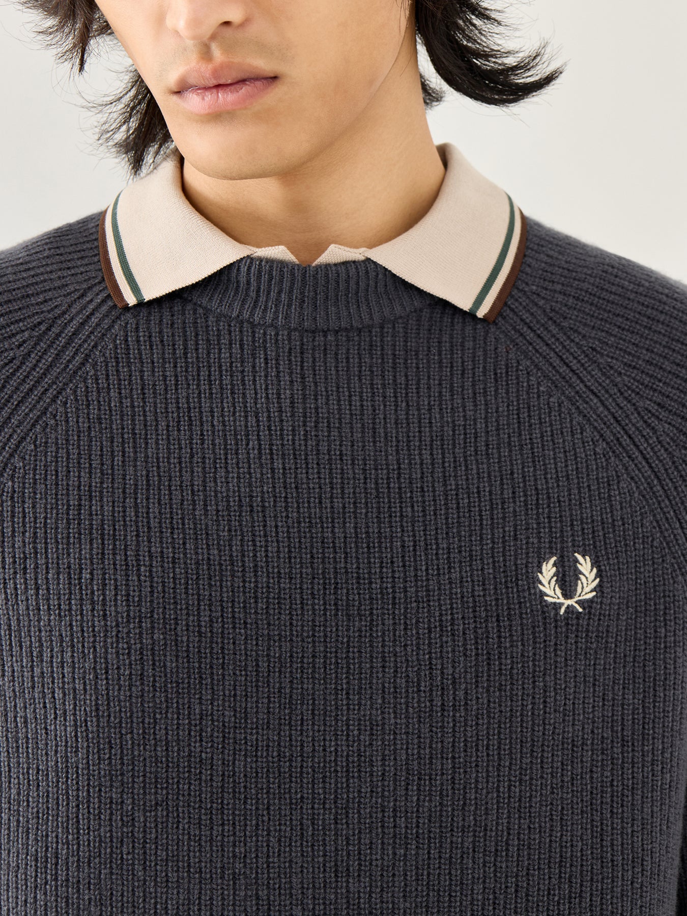 Lambswool Raglan Jumper Grey