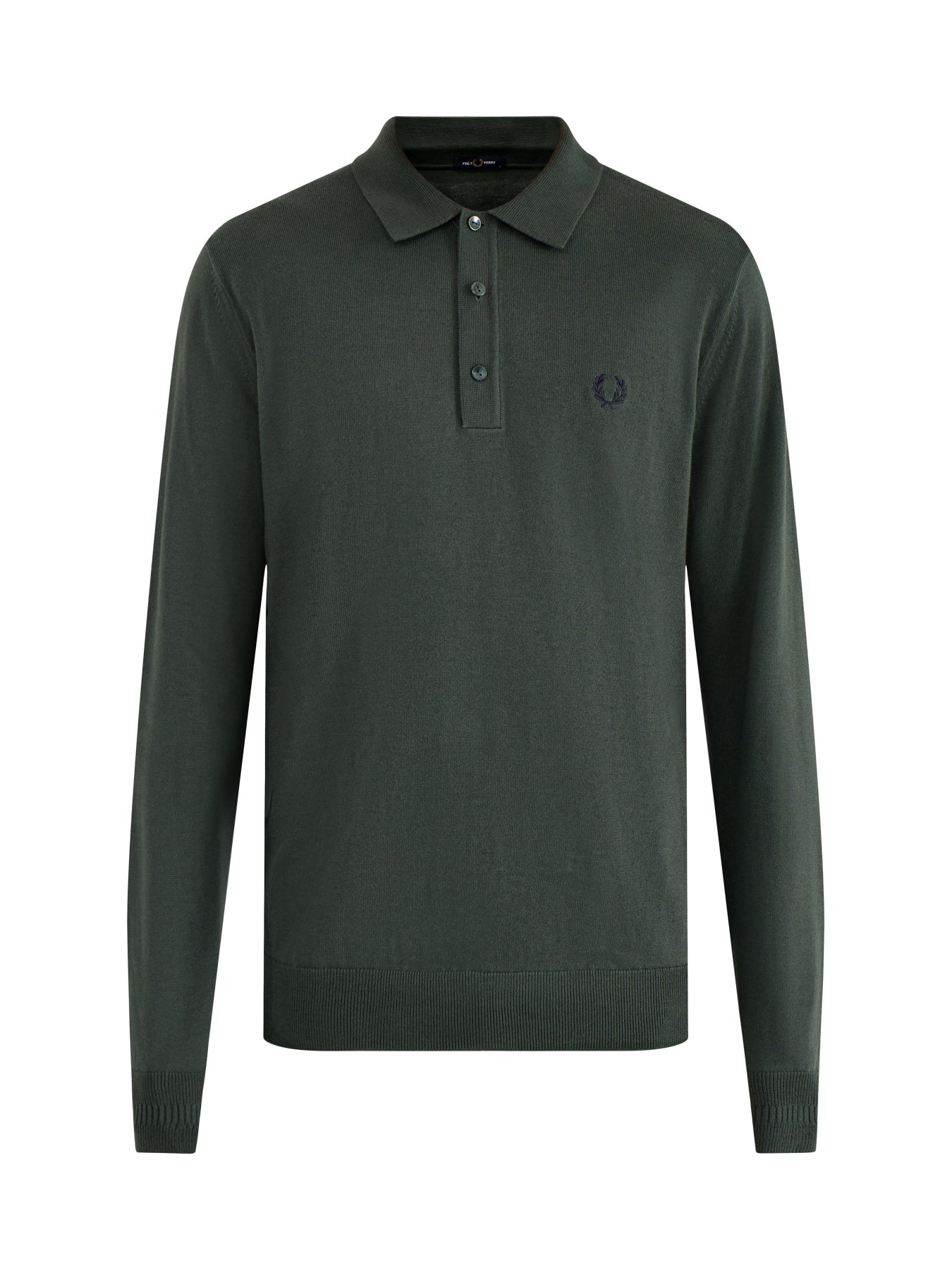 Classic Knitted Long Sleeve Polo Shirt Green