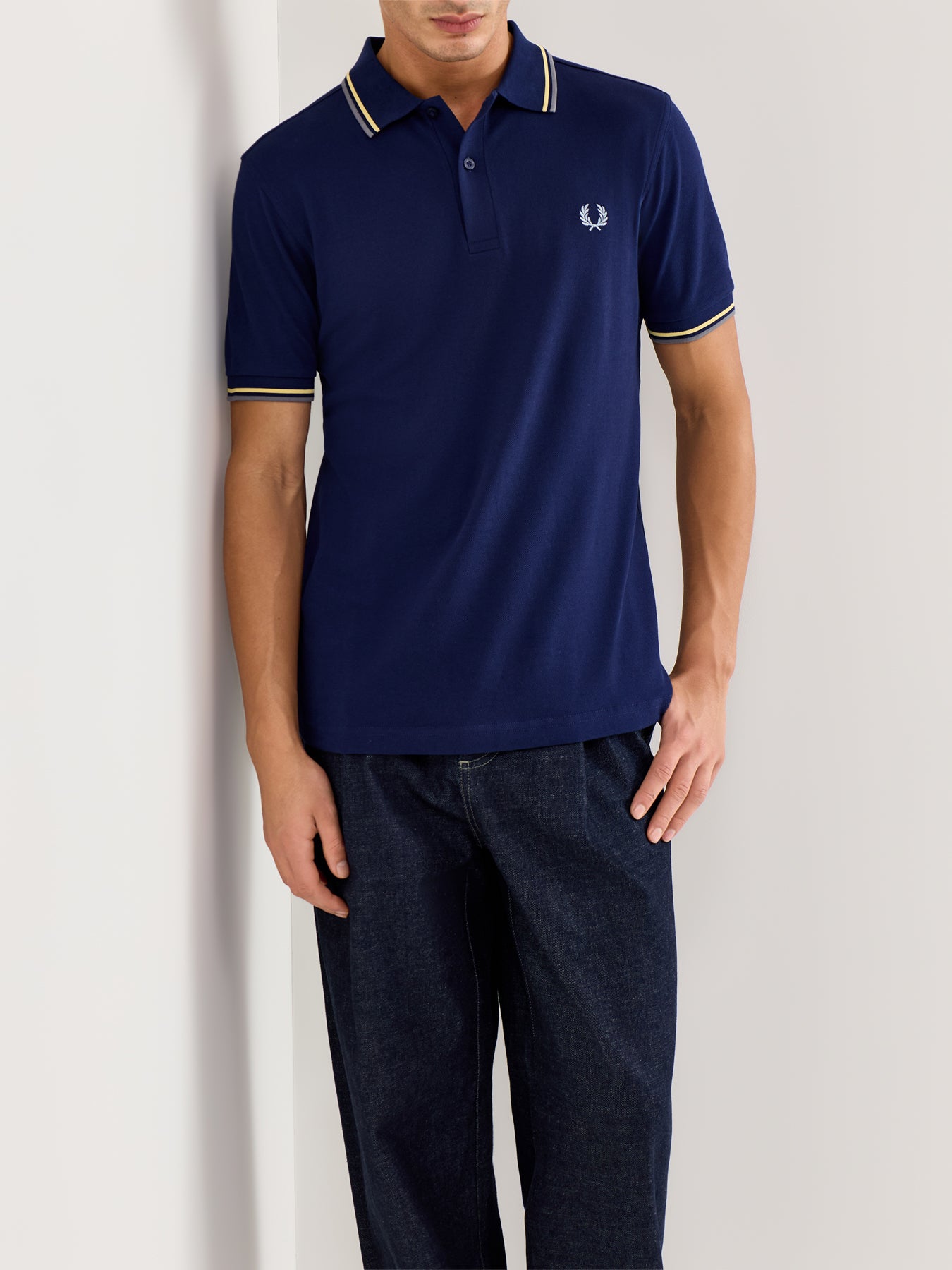 Twin Tipped Polo Shirt White/Navy
