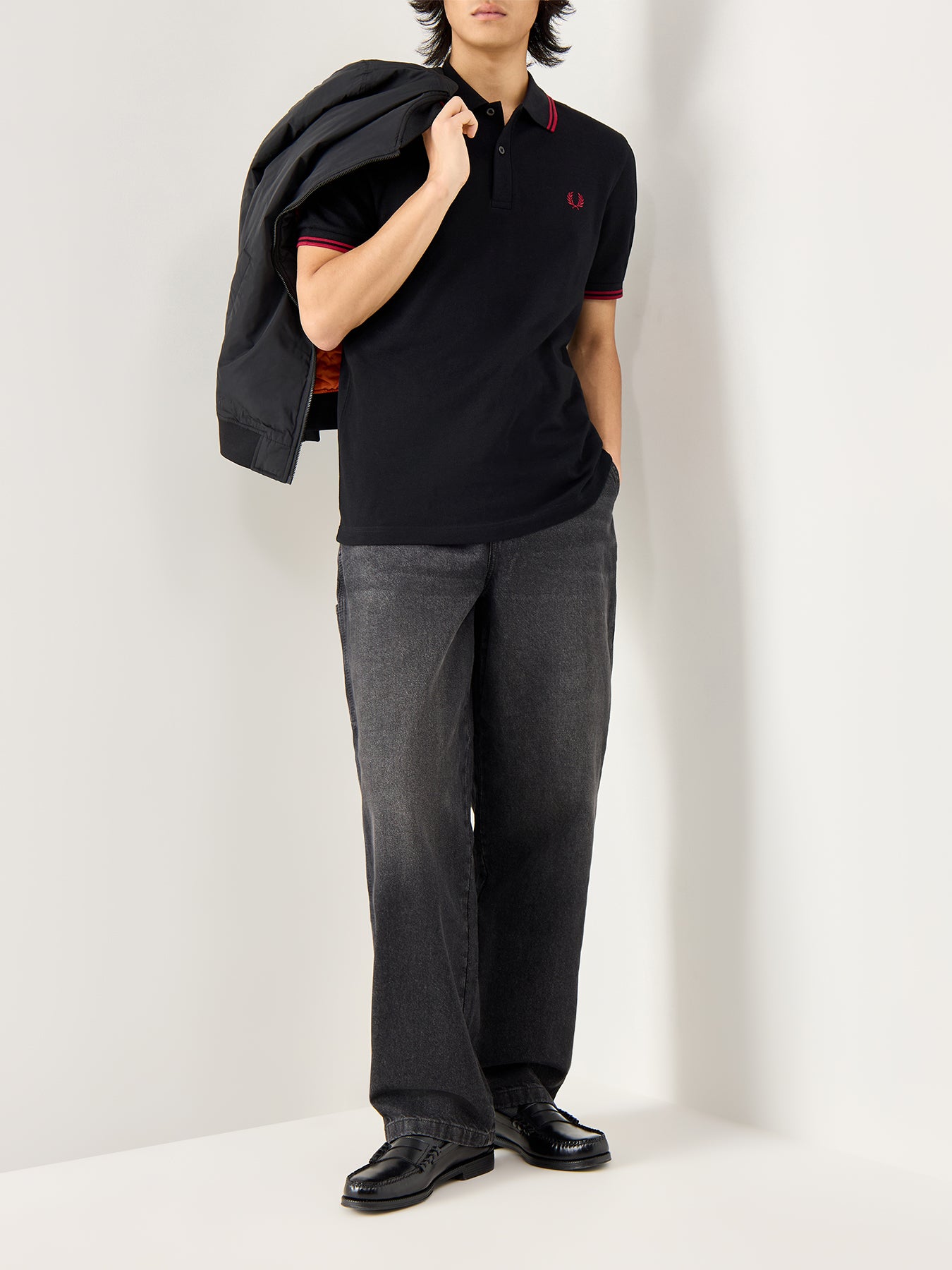 Twin Tipped Polo Shirt Black