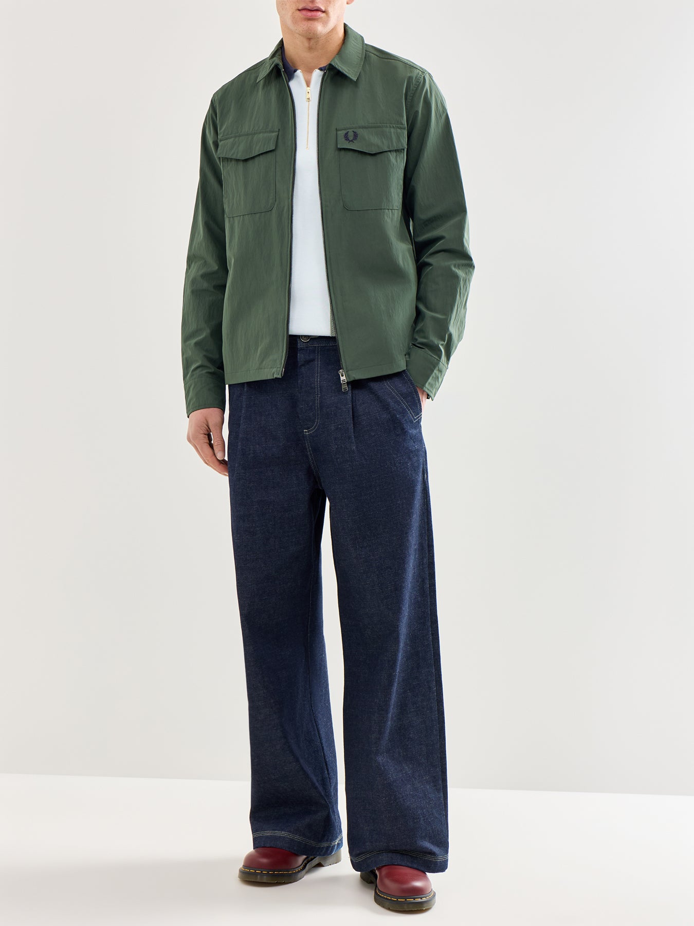 Zip Through Overshirt Olive