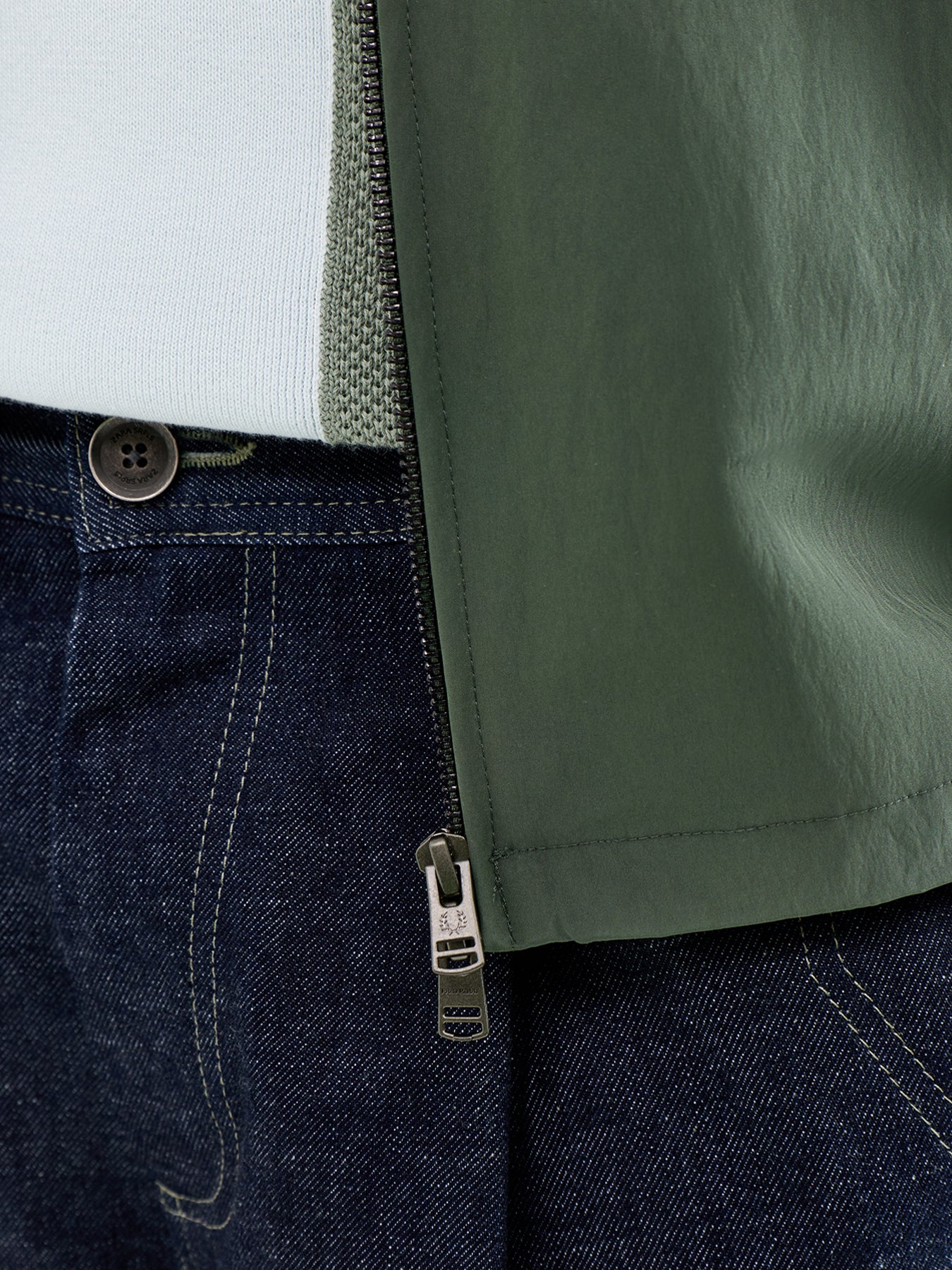 Zip Through Overshirt Olive