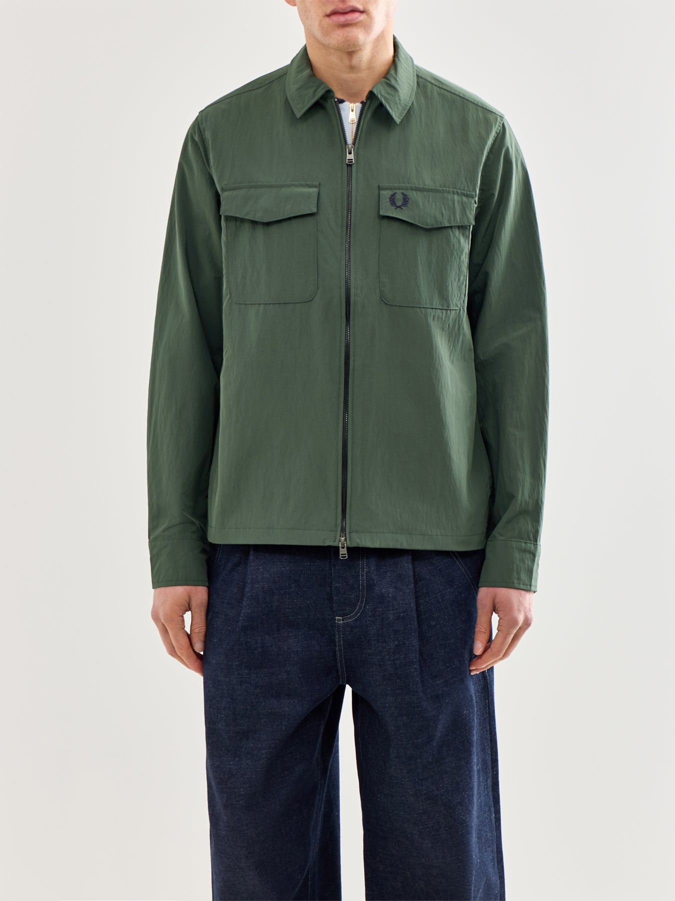 Zip Through Overshirt Olive
