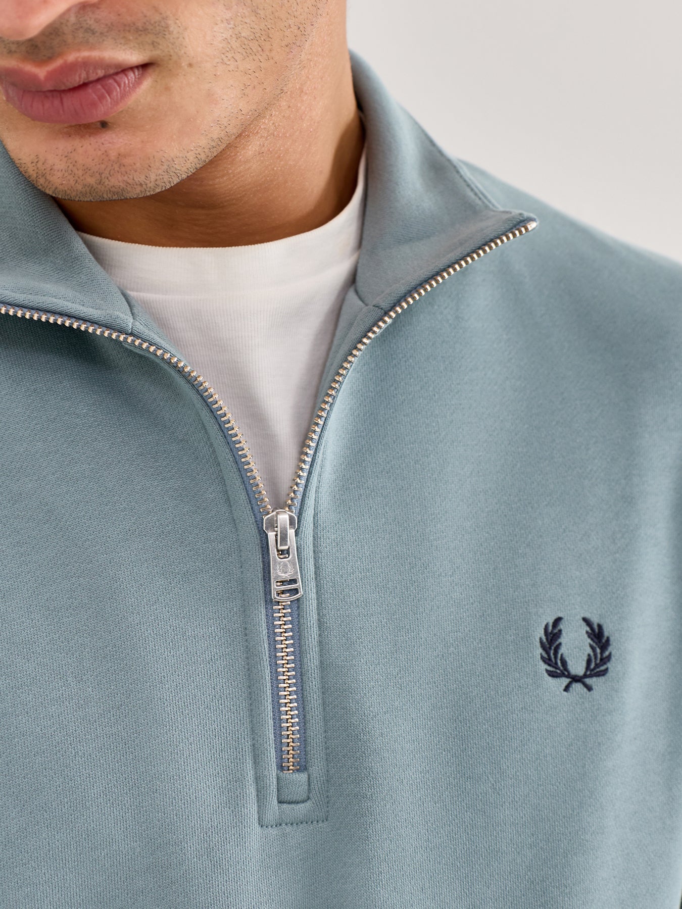Half Zip Sweatshirt Grey Marl