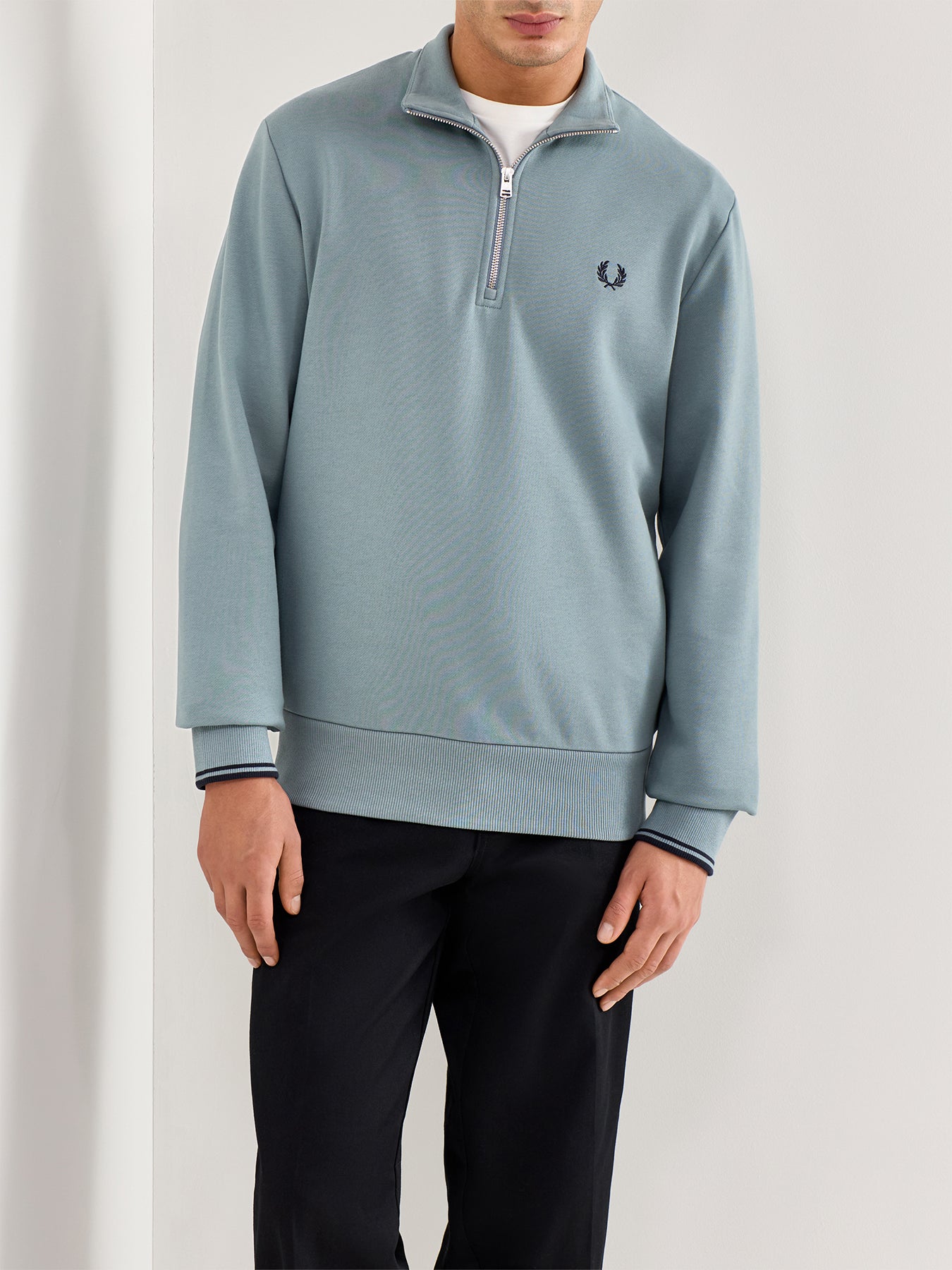 Half Zip Sweatshirt Grey Marl