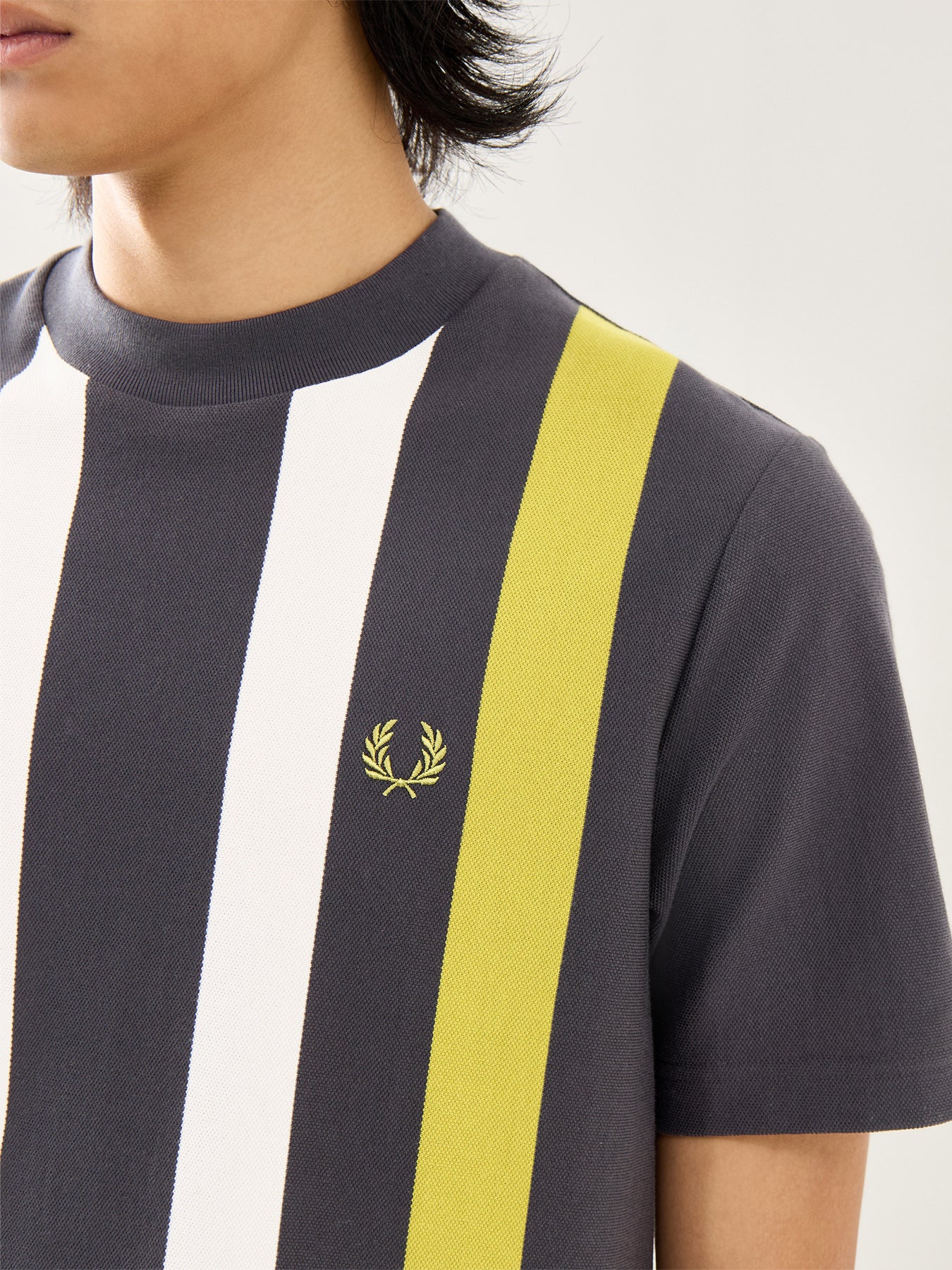 Vertical Stripe T-Shirt Grey