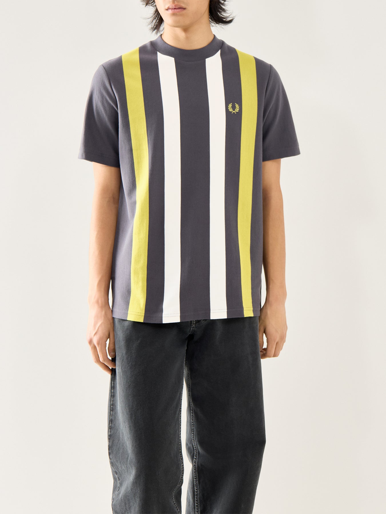 Vertical Stripe T-Shirt Grey