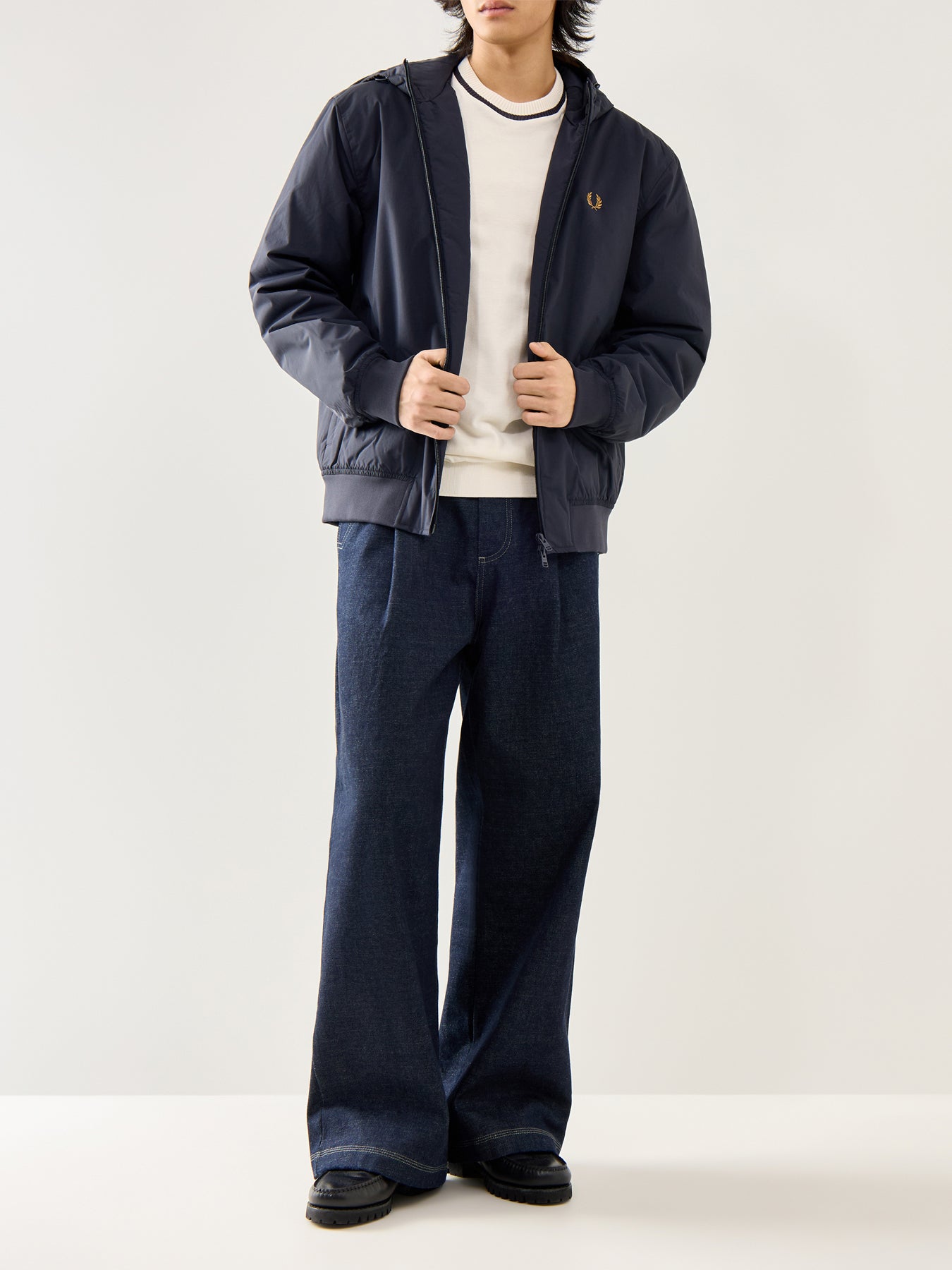 Crew Neck Pique T-Shirt Ecru