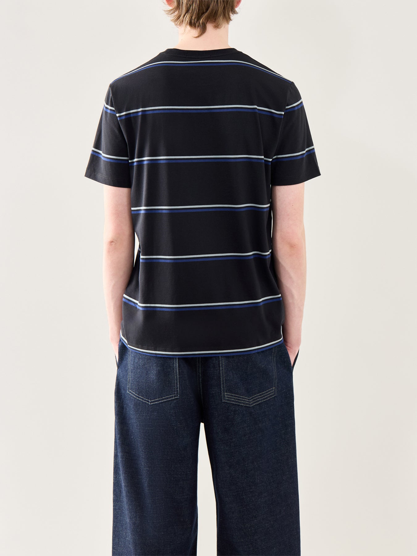 Fine Stripe T-Shirt Navy