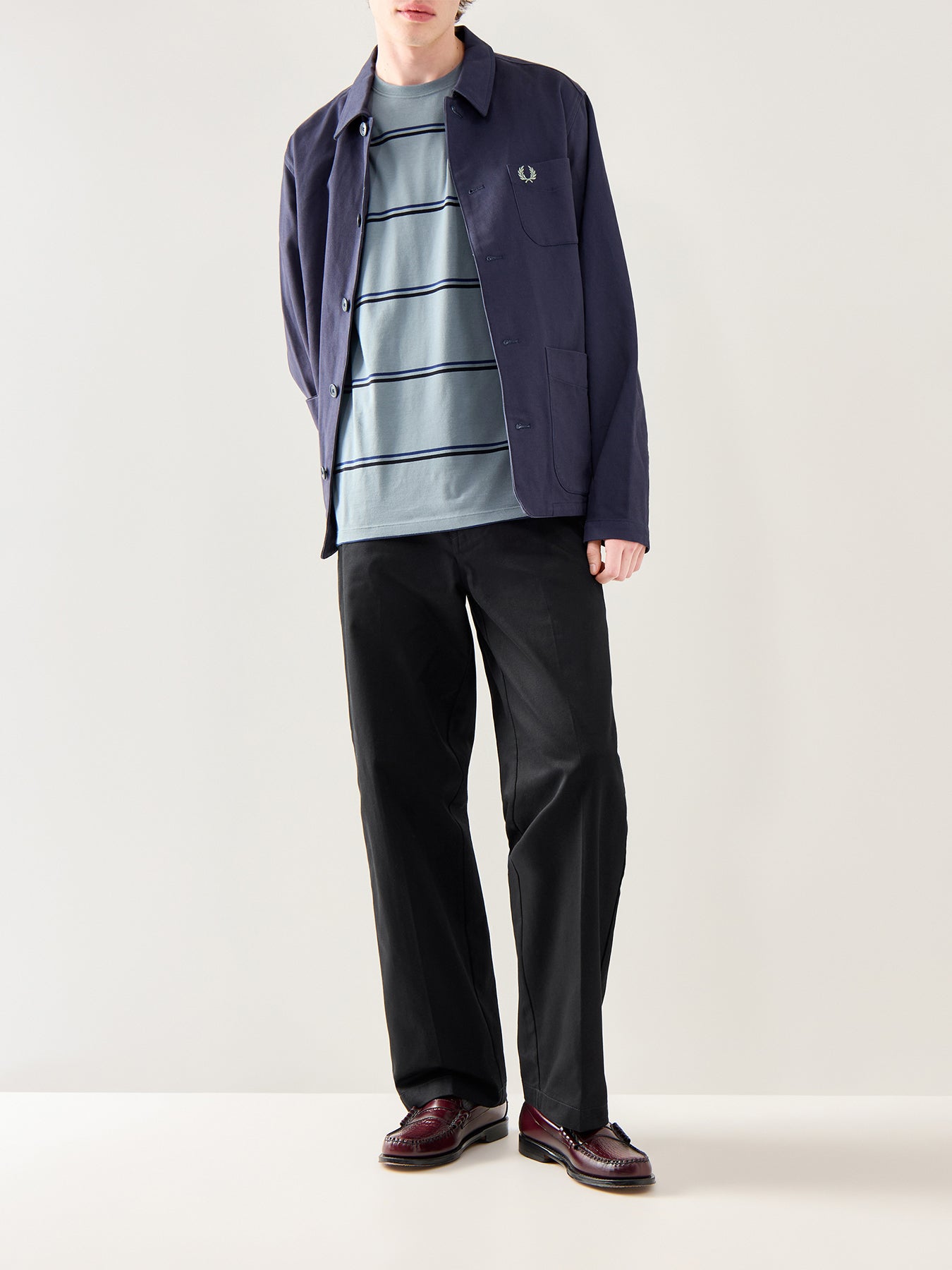 Fine Stripe T-Shirt White