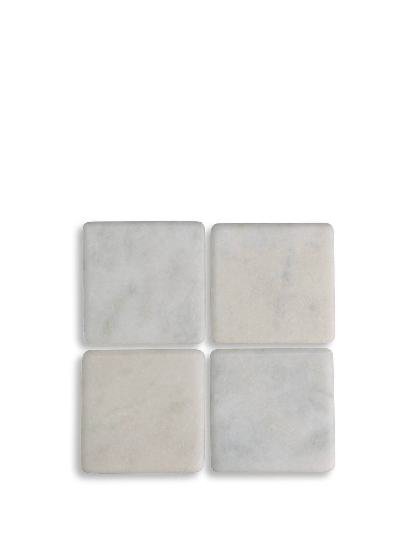 White Marble Square Coasters Set of 4