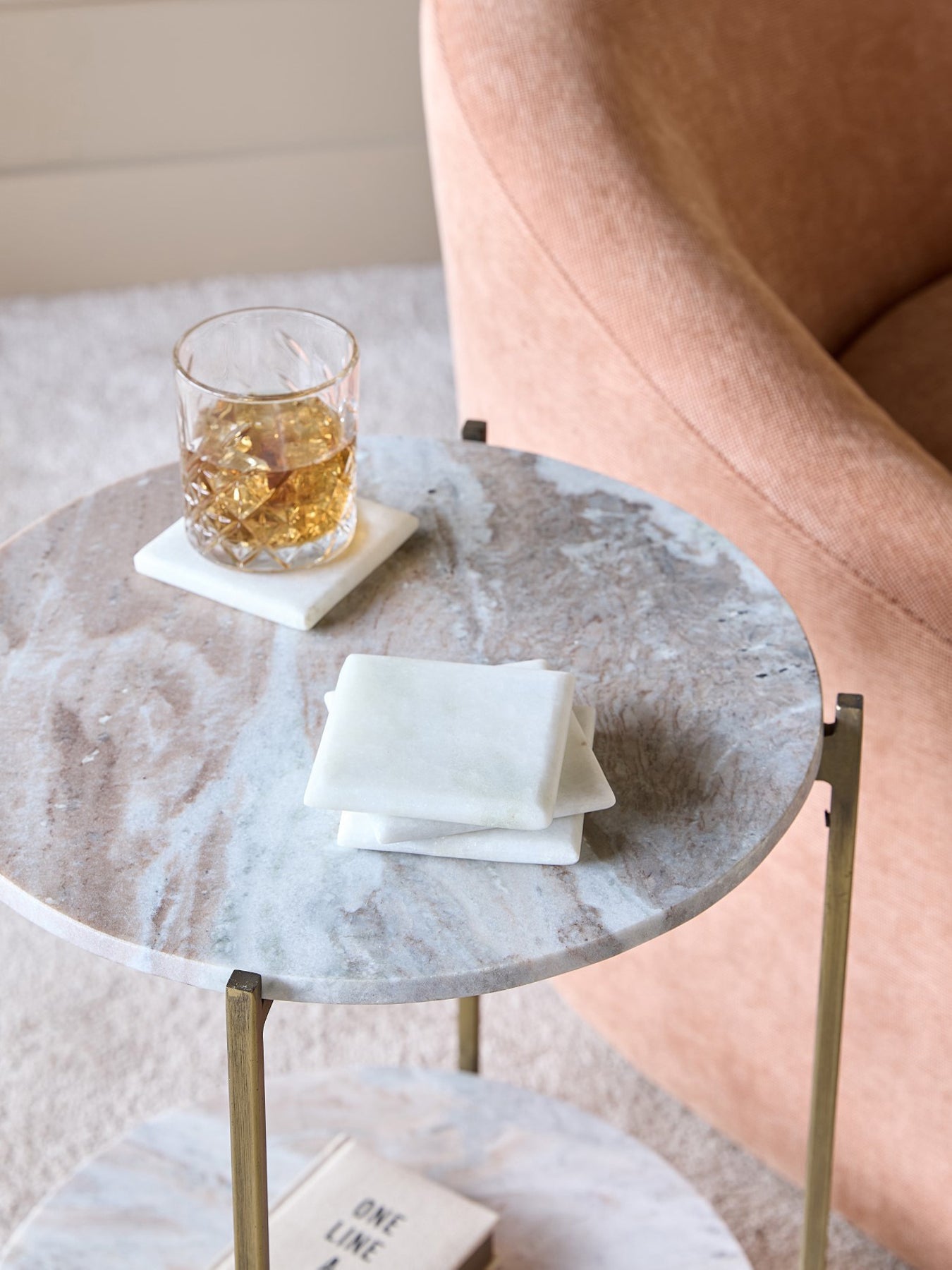 White Marble Square Coasters Set of 4