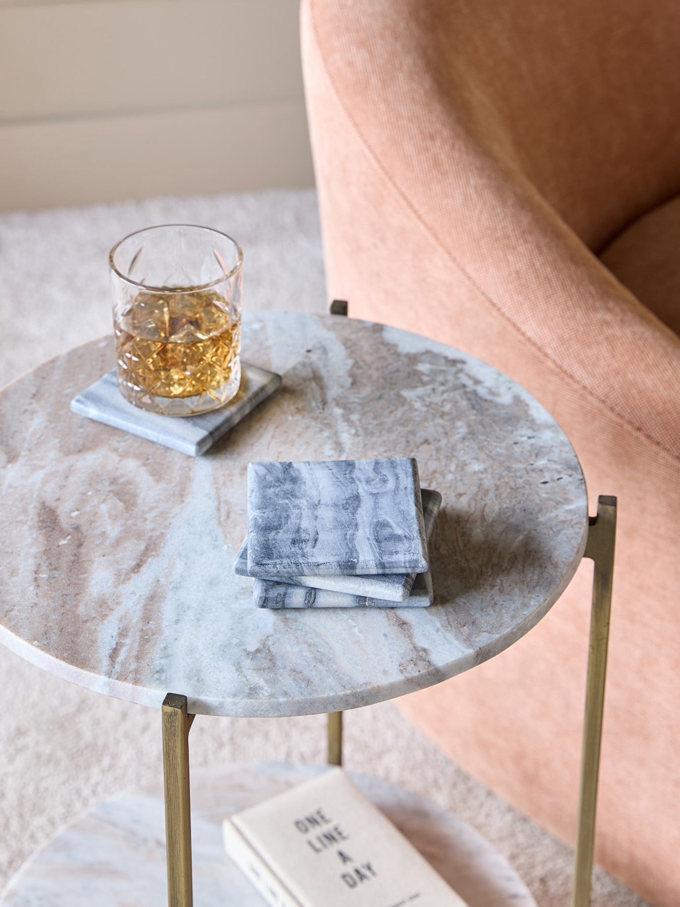 Black Marble Square Coasters Set of 4