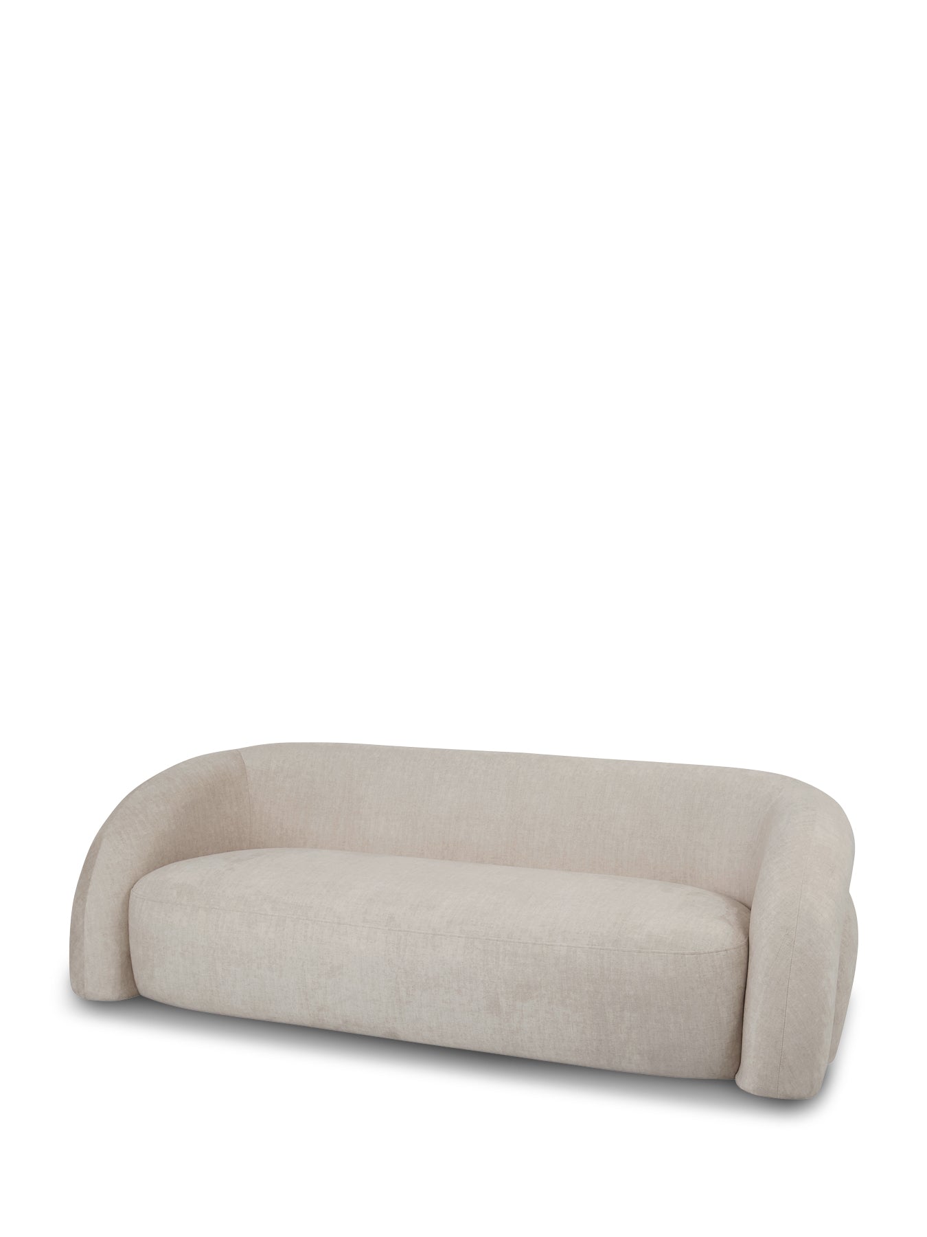 Casa Upholstered Curved Two Seater Sofa Cream