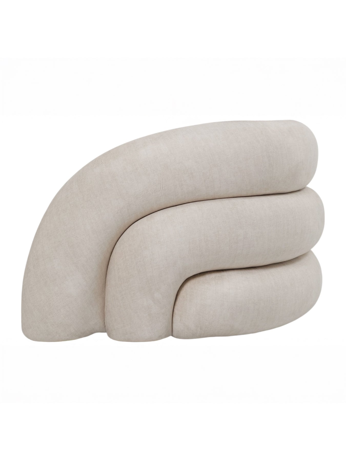 Casa Upholstered Curved Two Seater Sofa Cream
