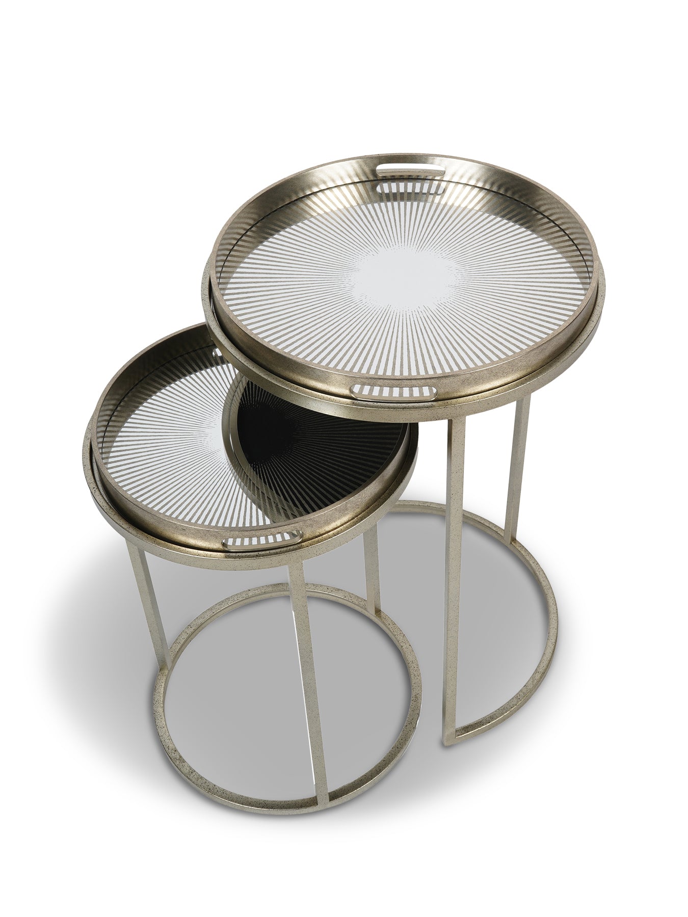 Sunburst Set 2 Side Tray Tables