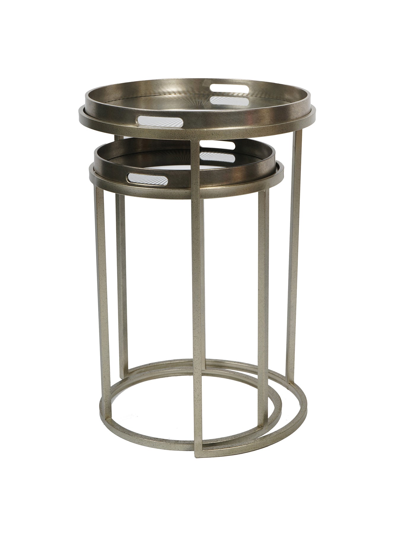 Sunburst Set 2 Side Tray Tables