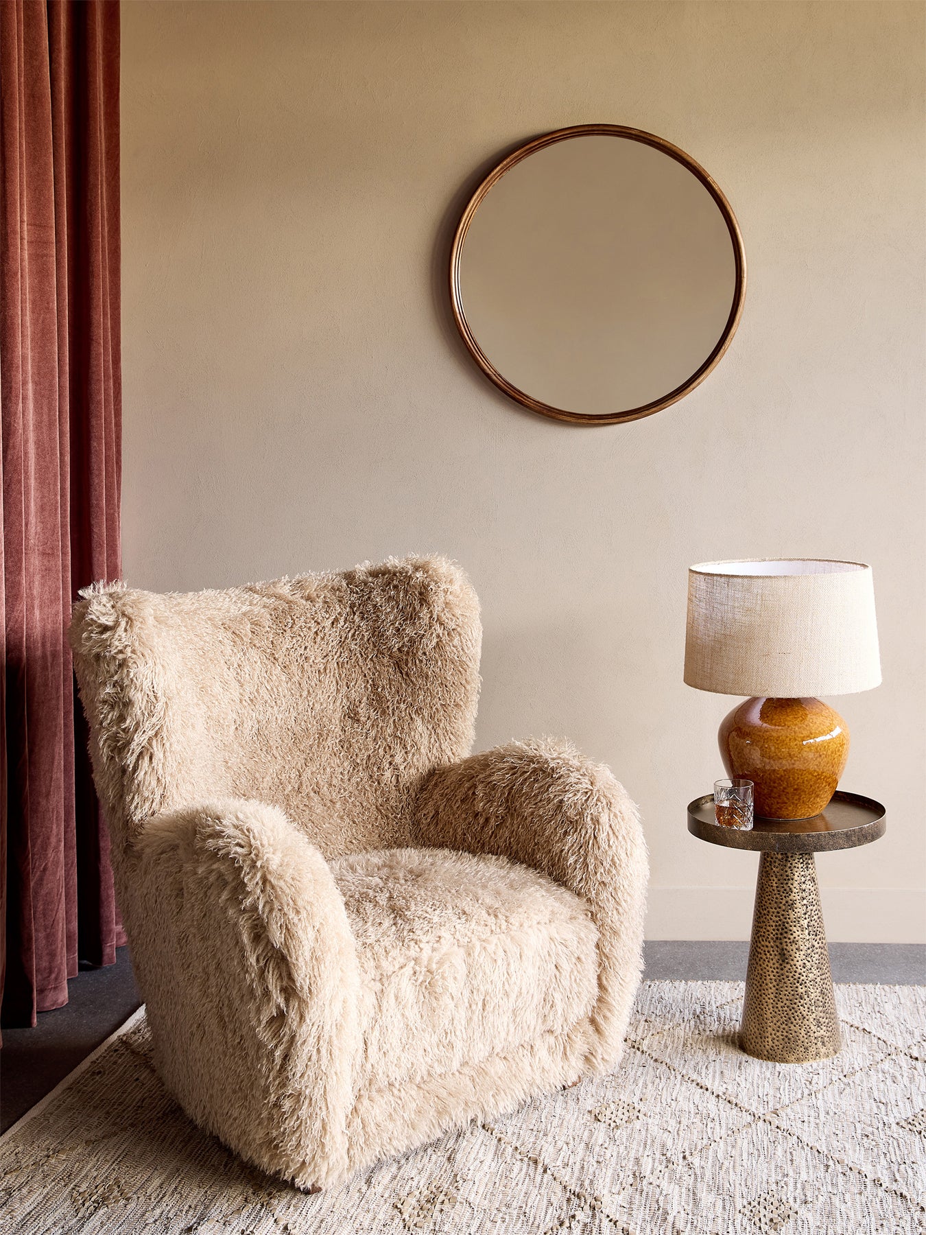 Wallace Faux Sheepskin Armchair Chair