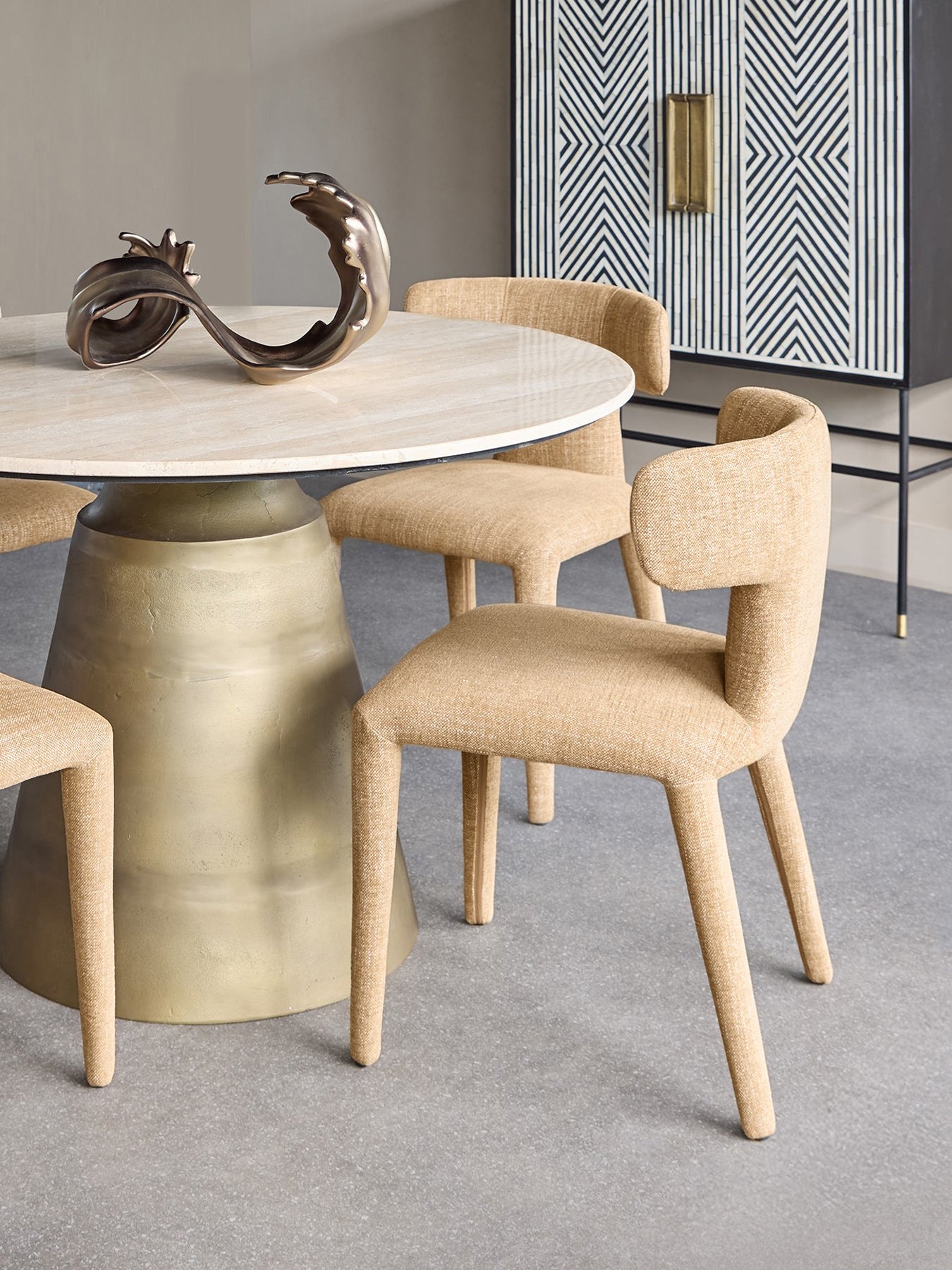 Pair of Milo Upholstered Dining Chairs in Wheat