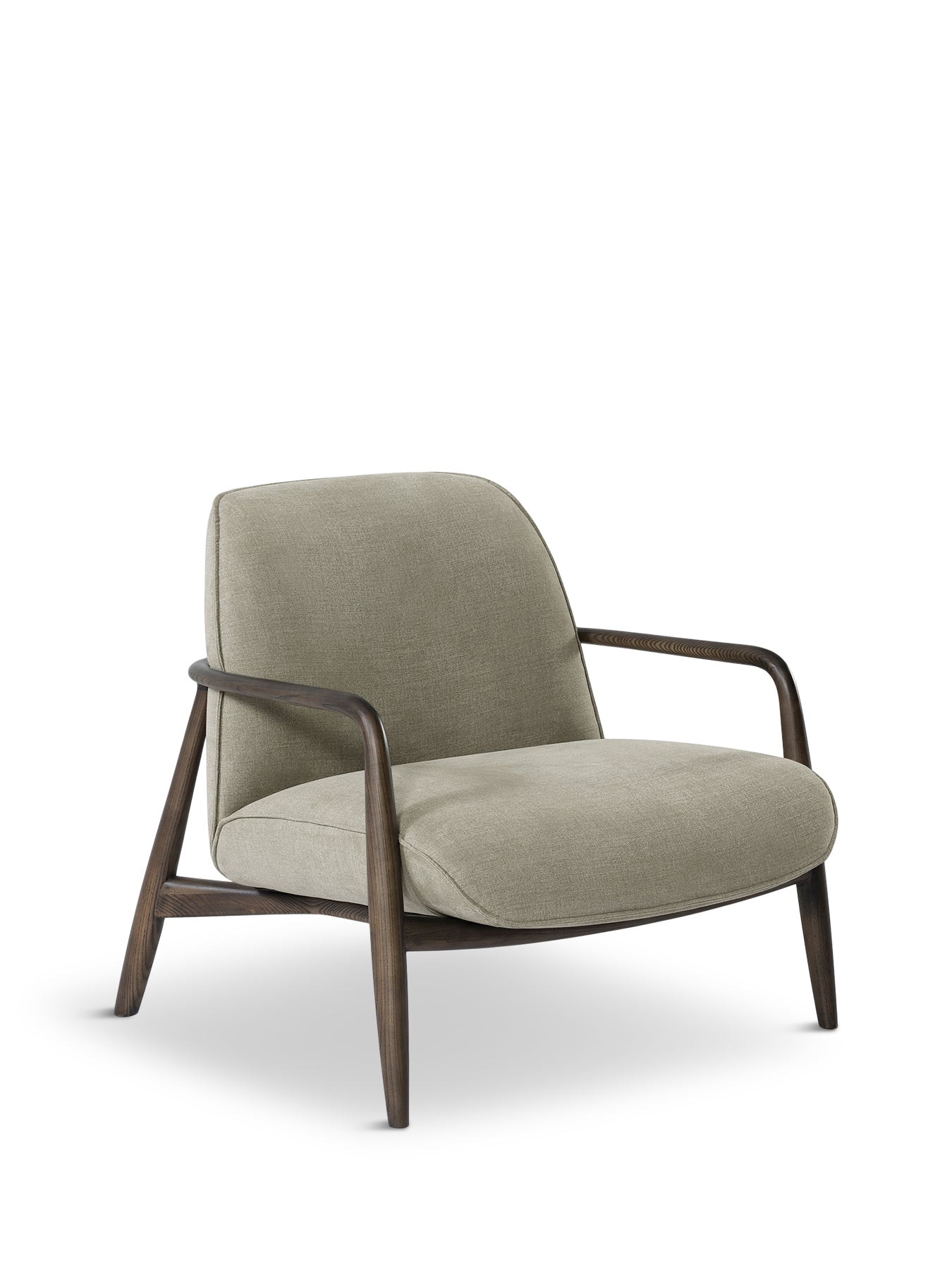 Egerton Occasional Chair With Wooden Arms Green Fabric