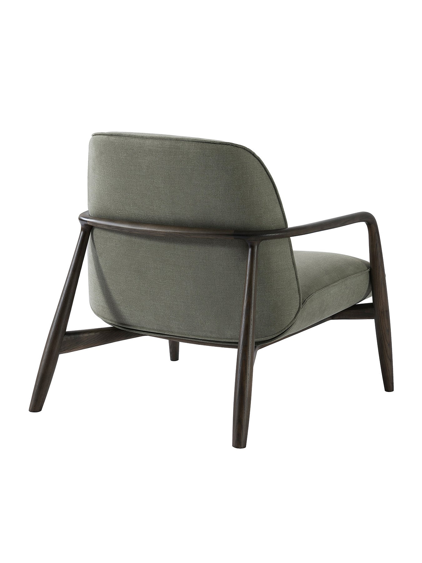 Egerton Occasional Chair With Wooden Arms Green Fabric